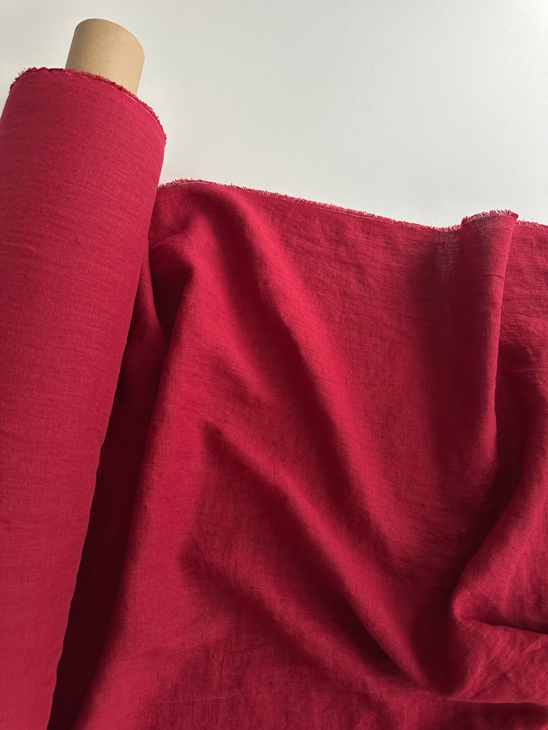 red linen fabric by yard