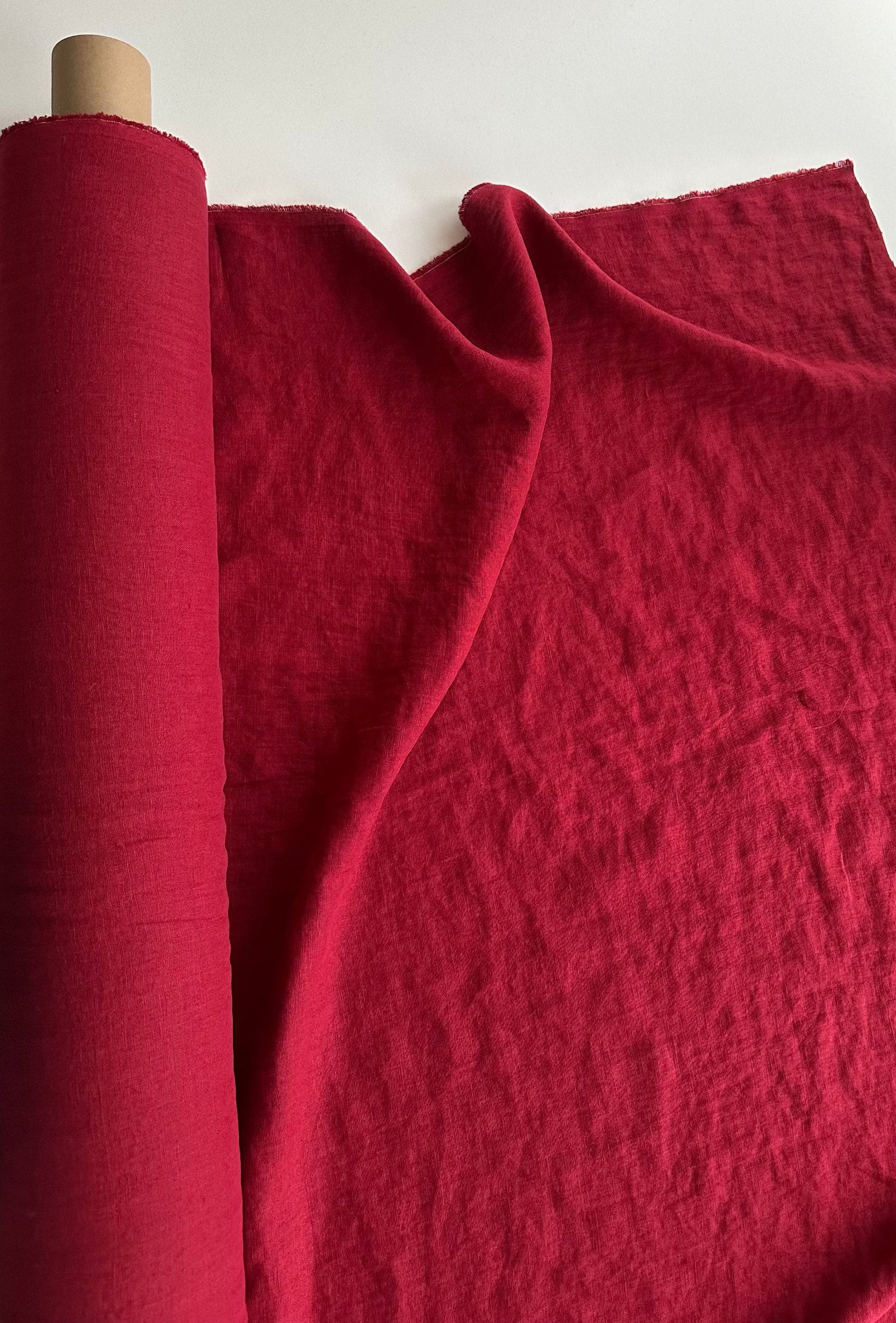 red linen fabric by yard