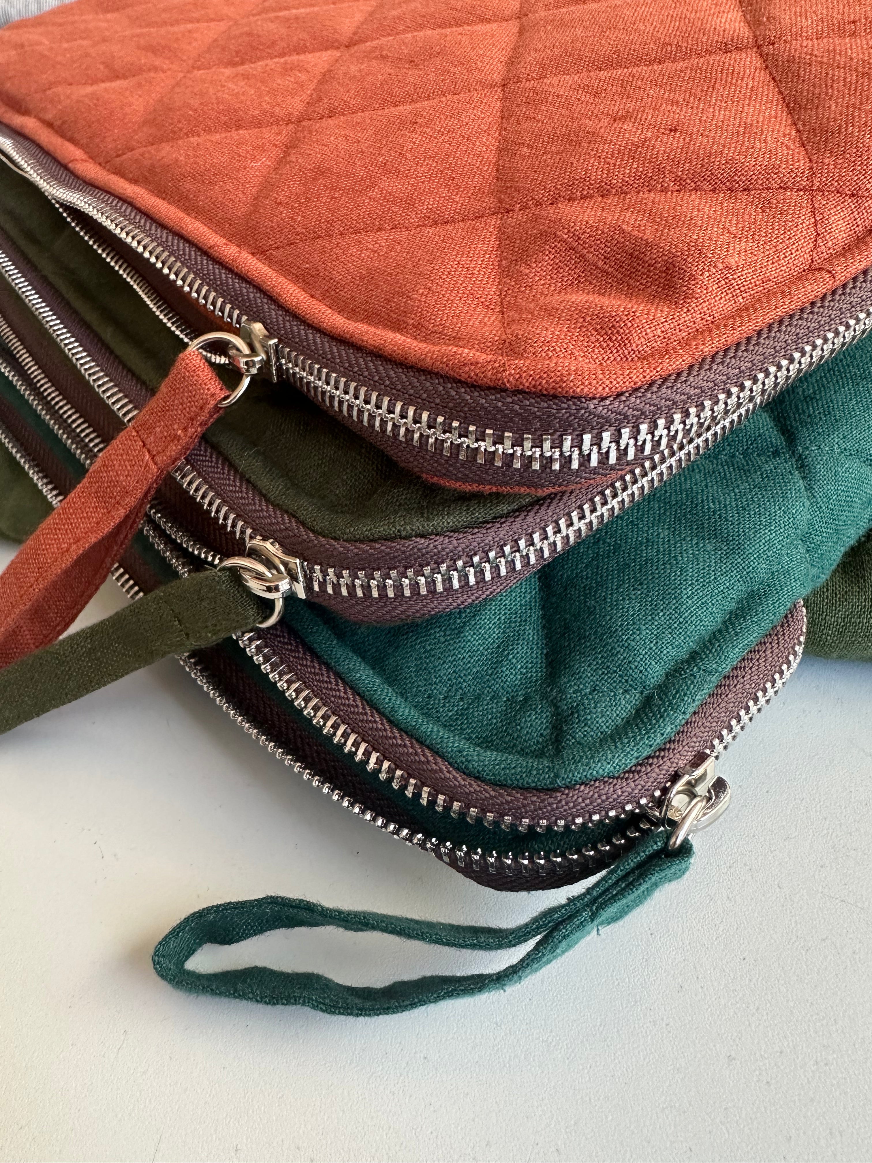 Dark Green Linen Computer Case