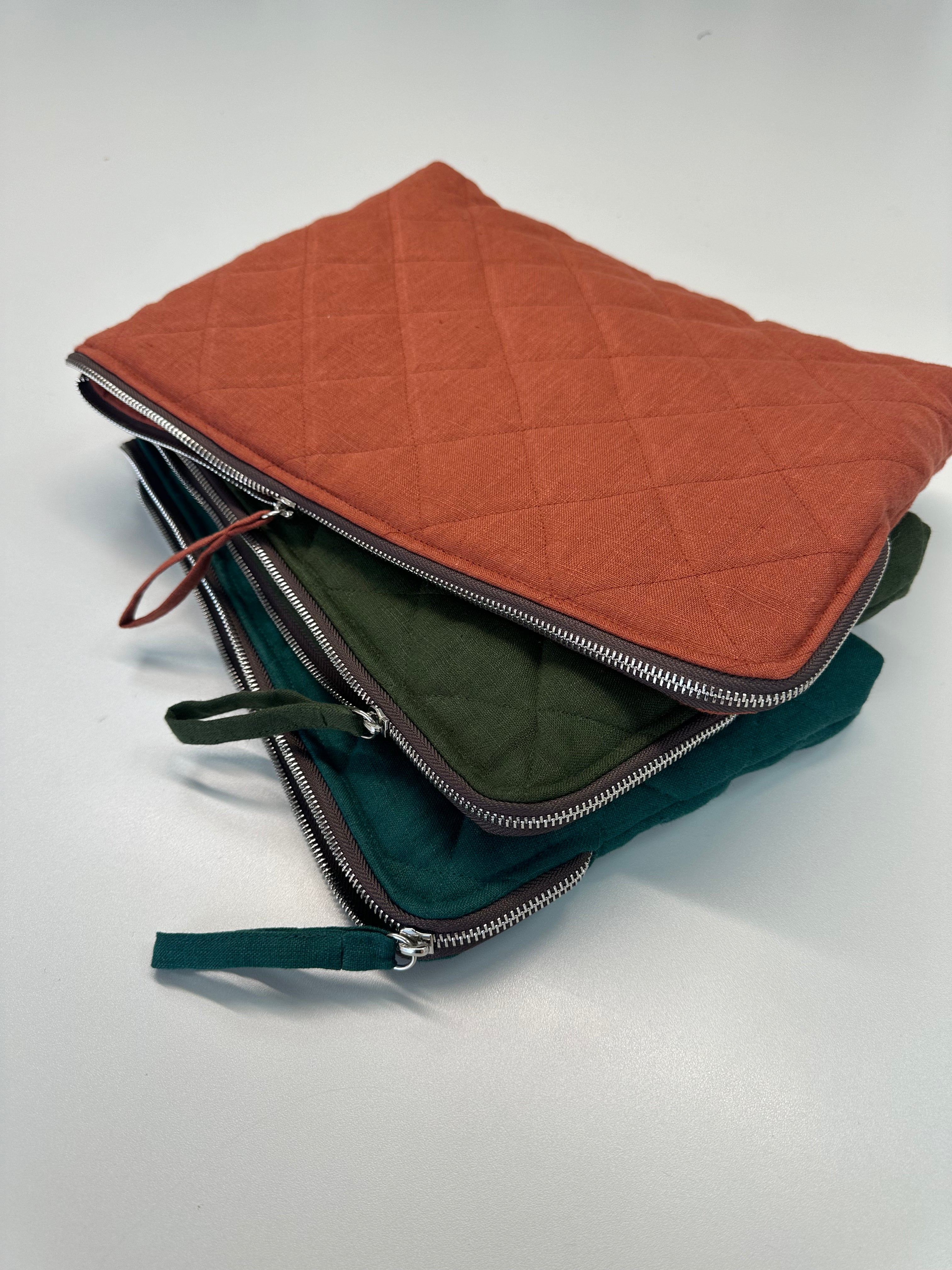 Chartreuse Yellow Linen Computer Case