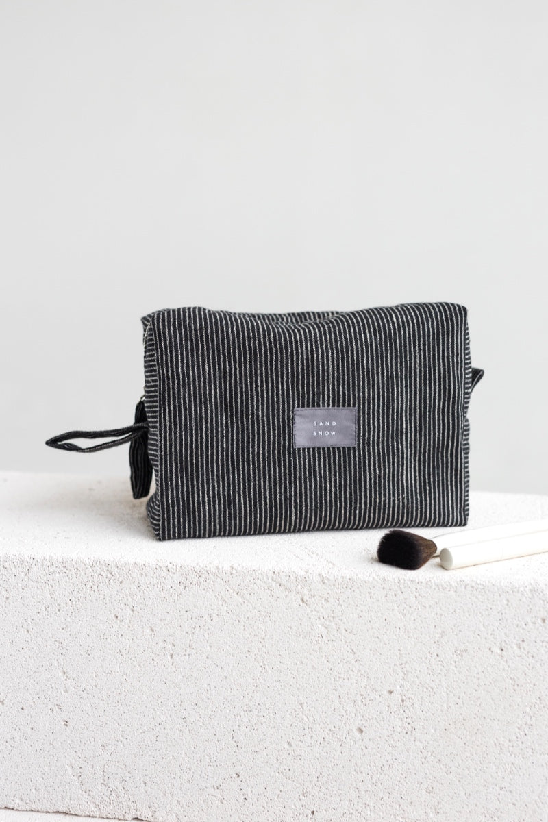 linen makeup bag