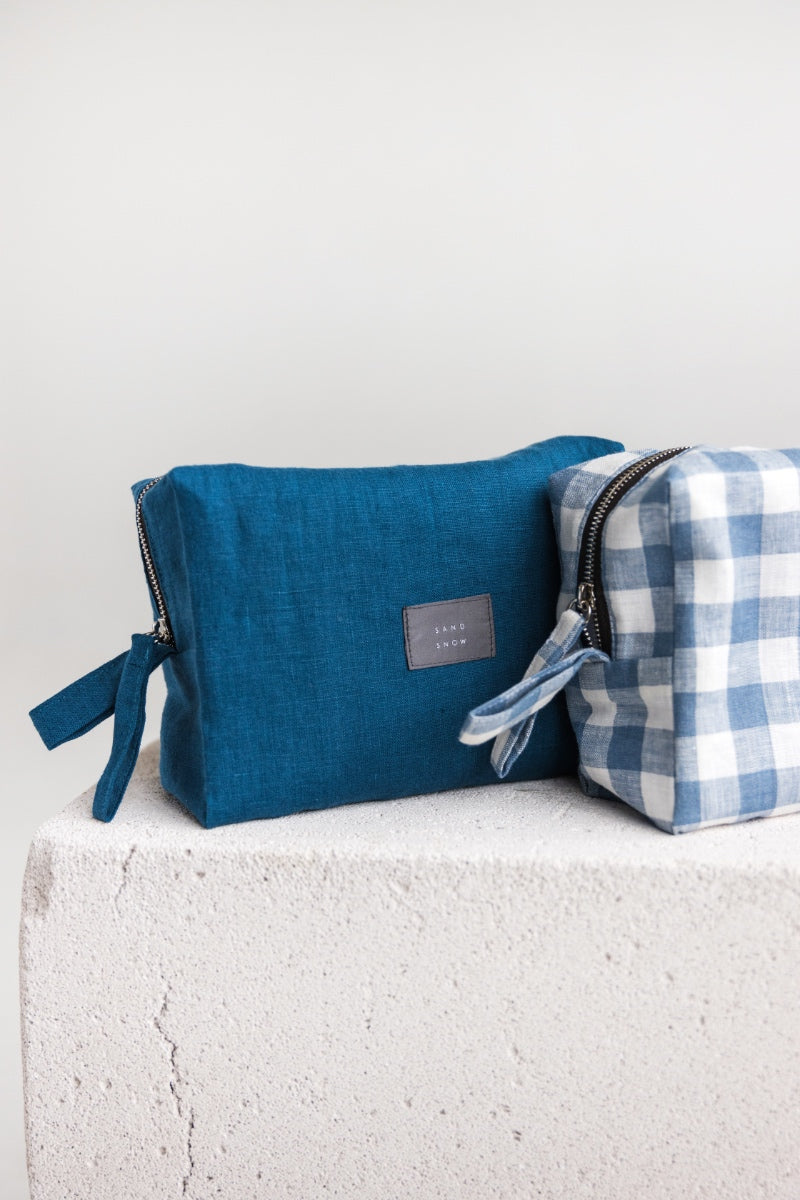 linen makeup bag