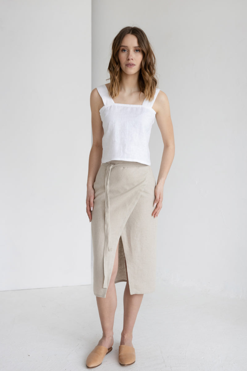linen wrap skirt