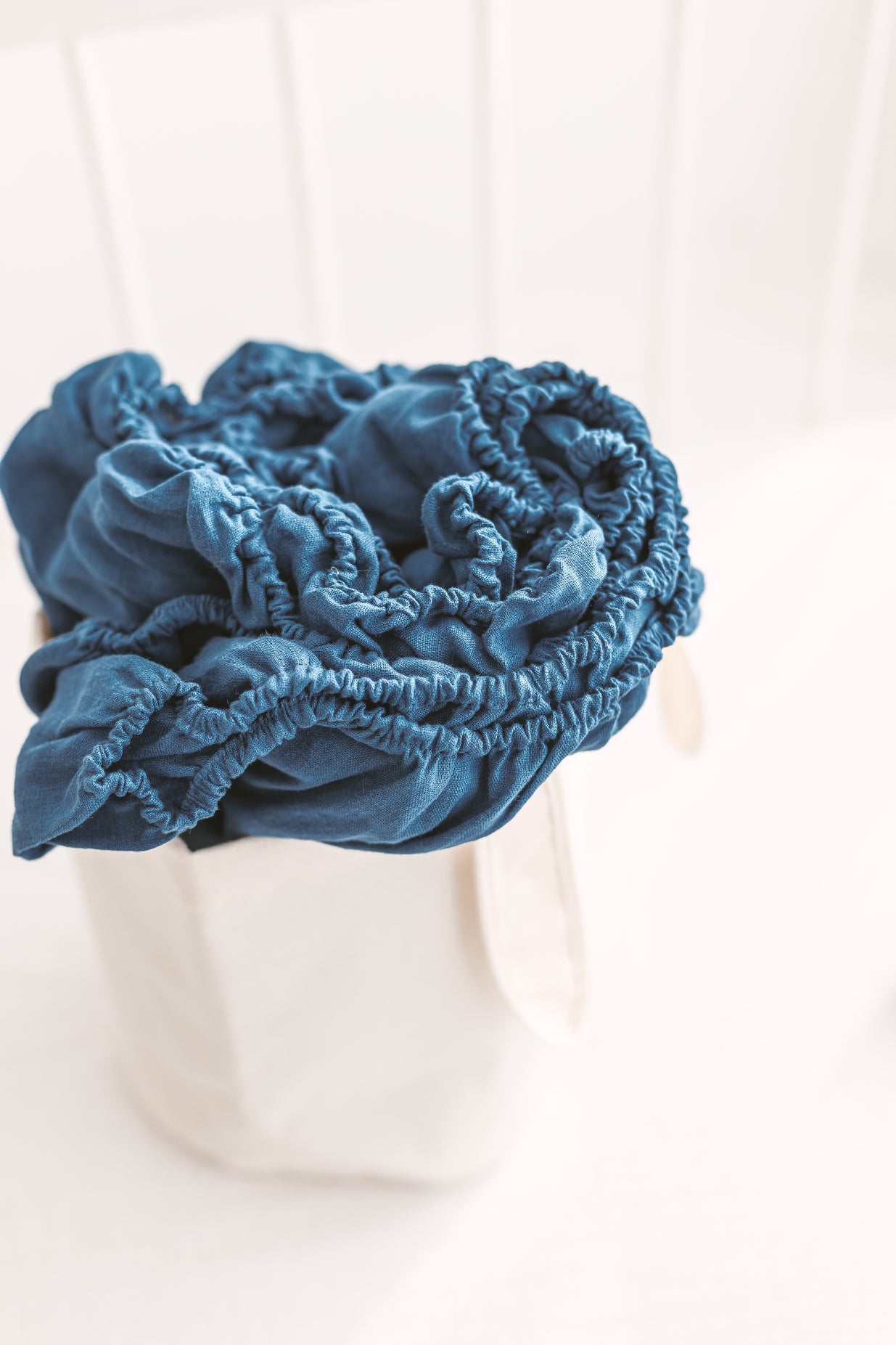 teal linen fitted sheet