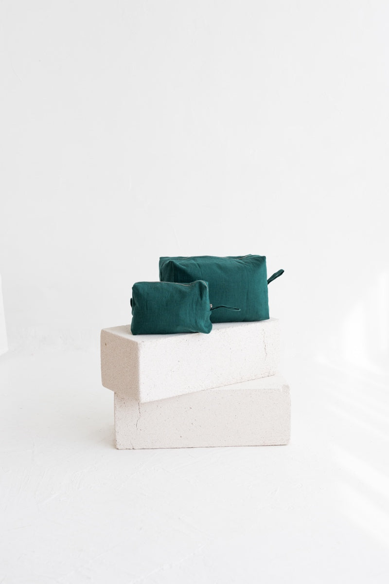 linen makeup bag