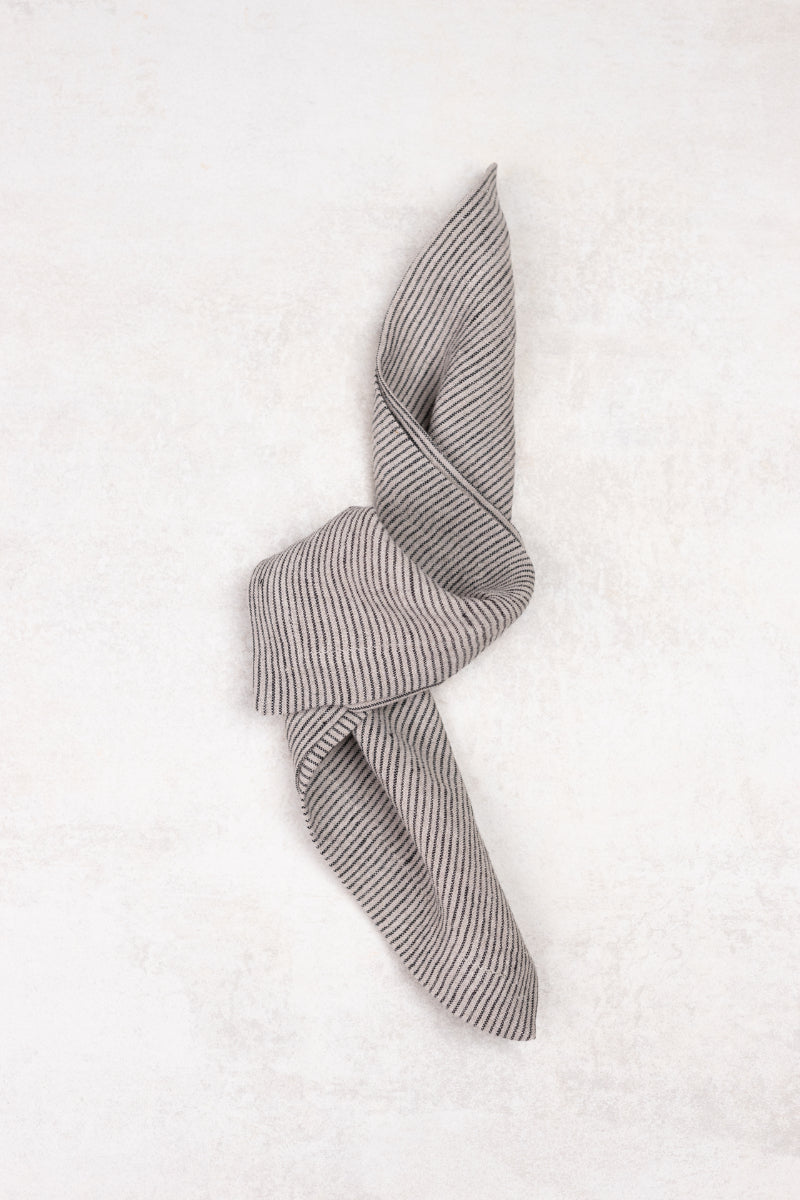 striped black napkin