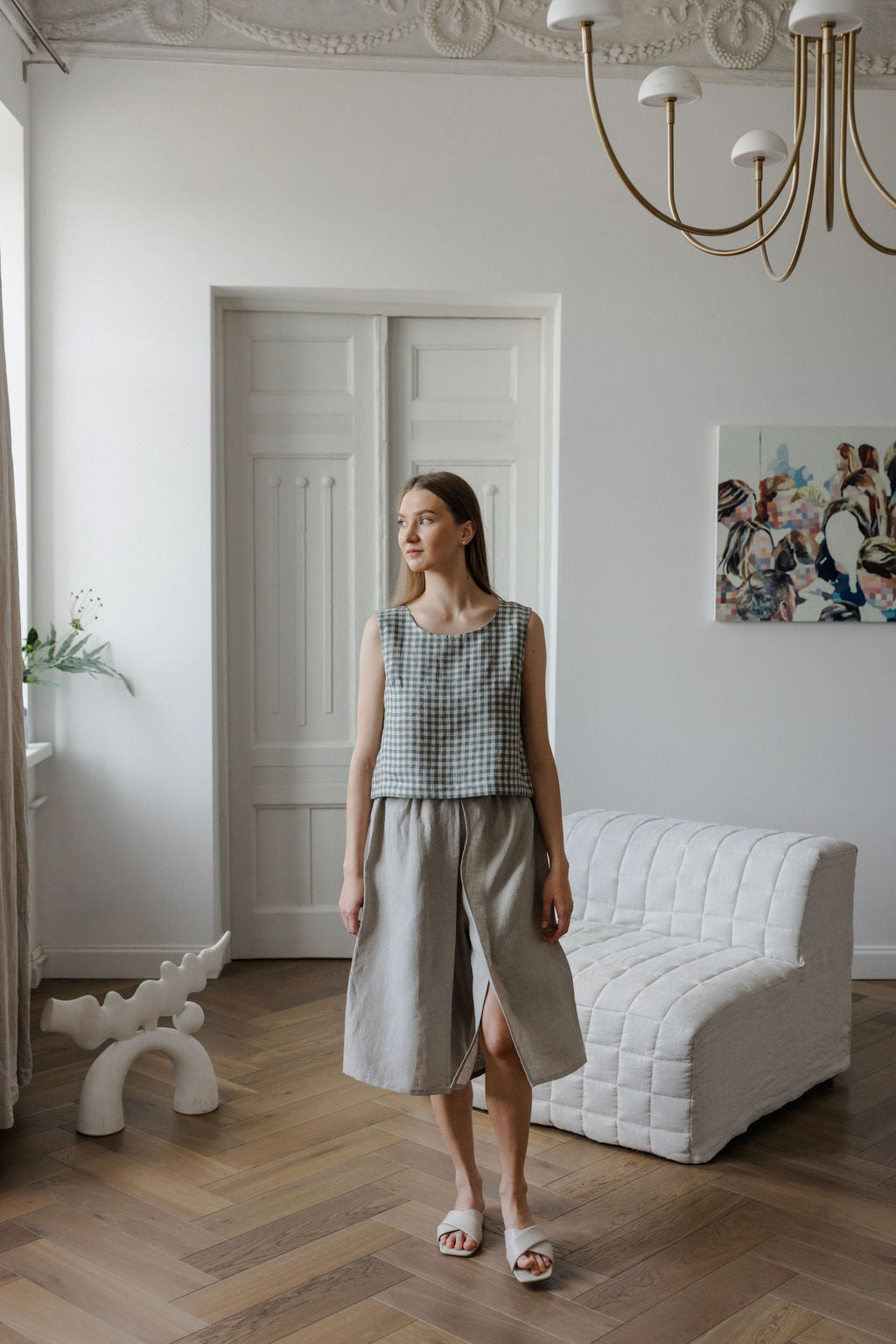 Linen Culotte Pants
