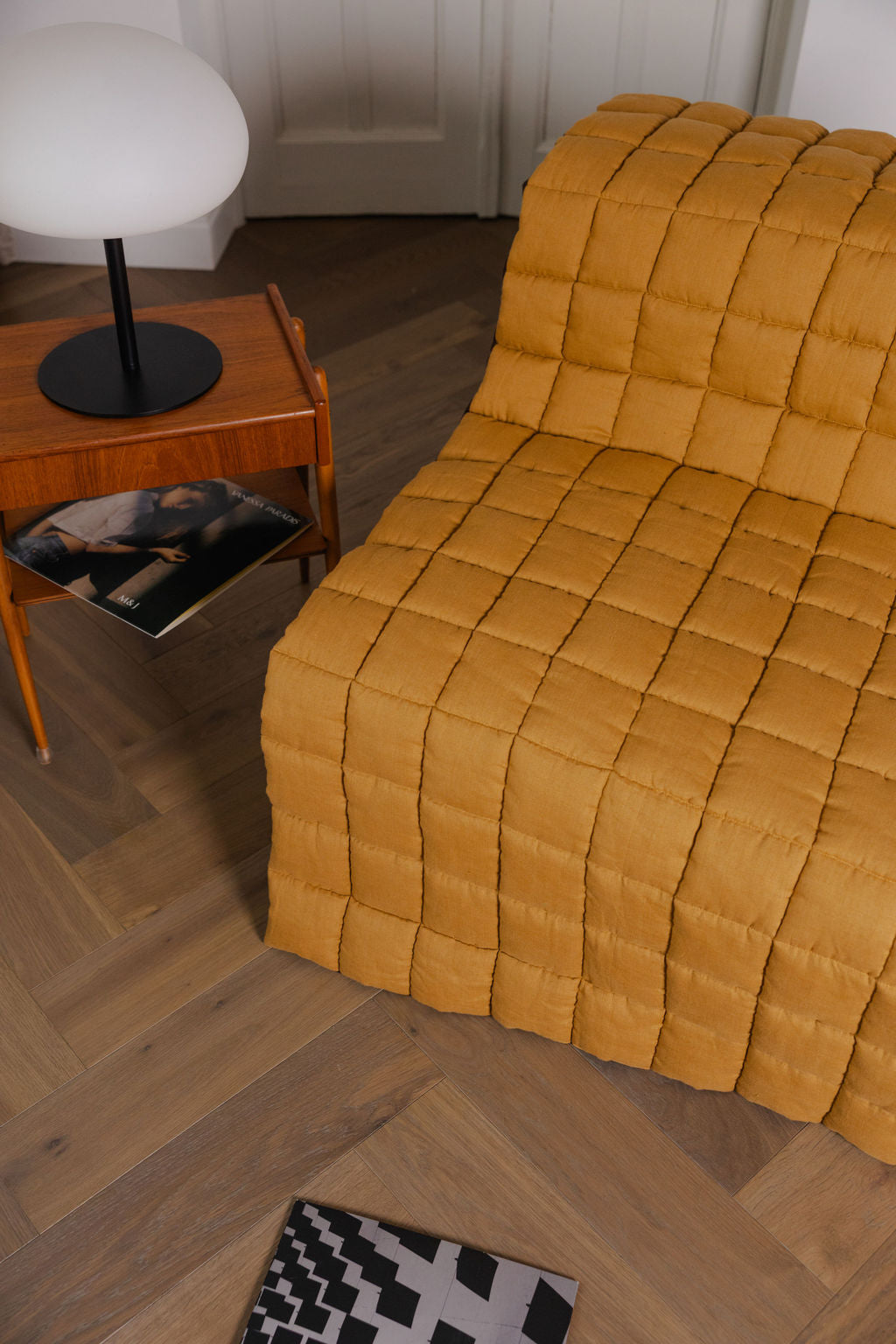 quilted linen couch cover