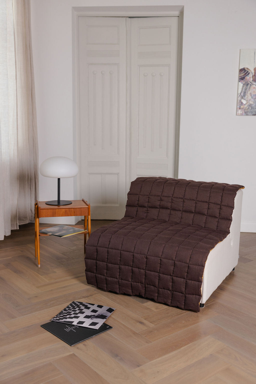 quilted linen couch cover