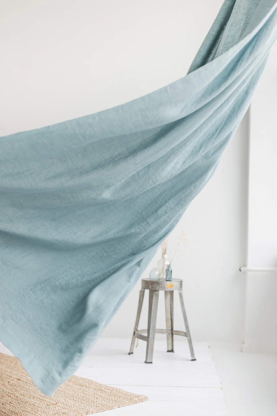 110"/ 280 cm width Dusty Aqua Linen Curtain