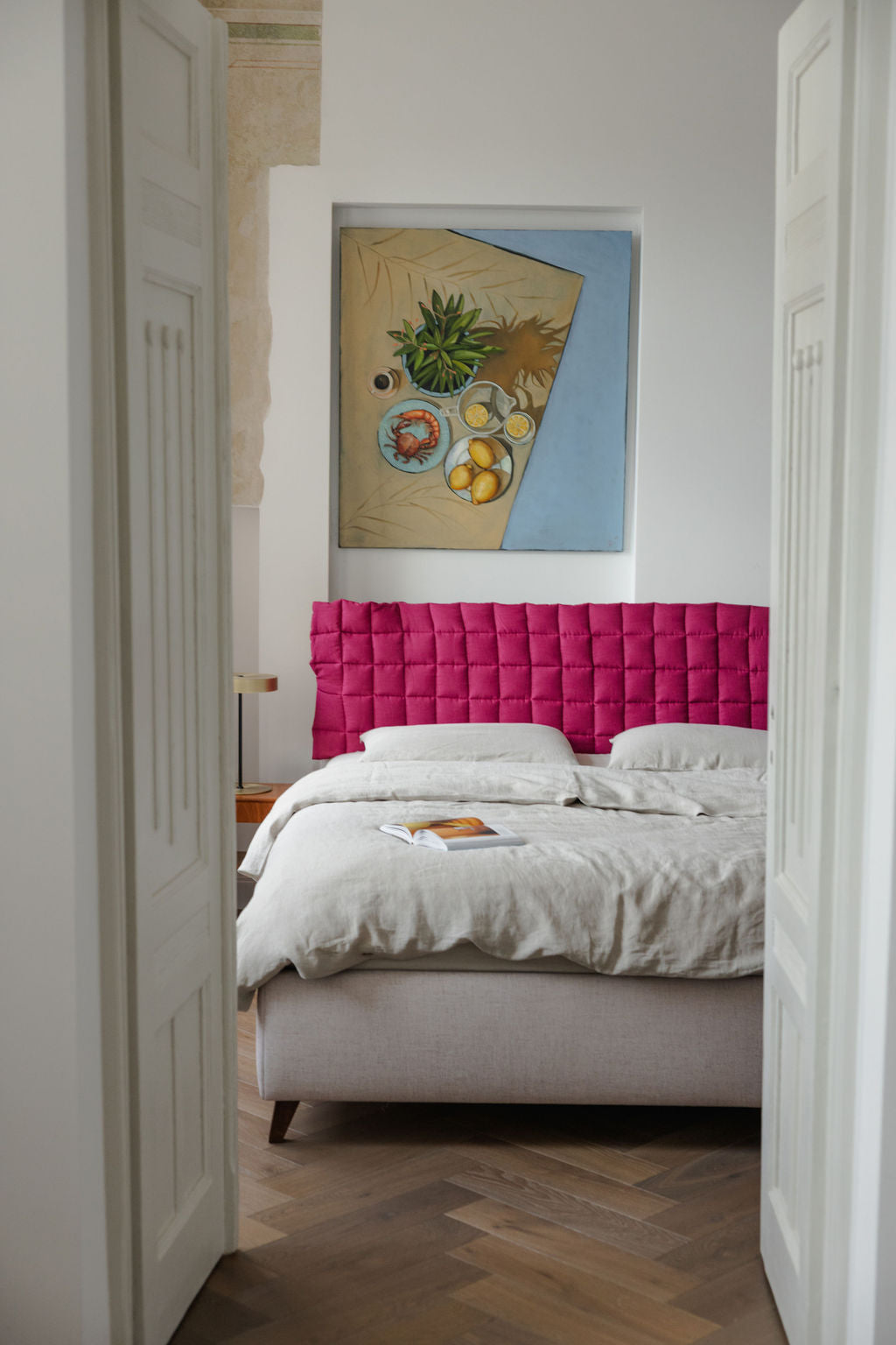 Mustard Linen Headboard Cover