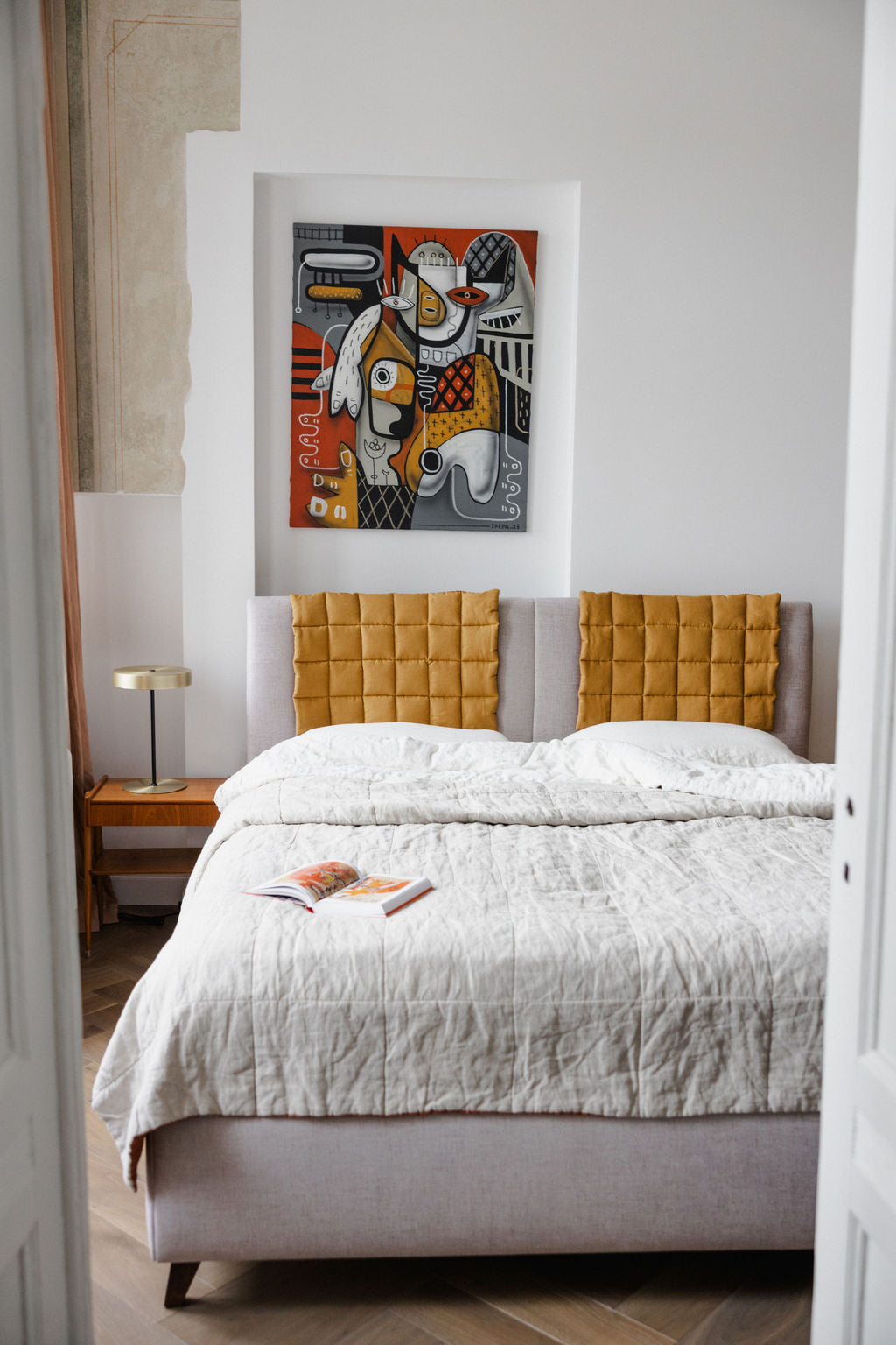 Amber Linen Headboard Cover