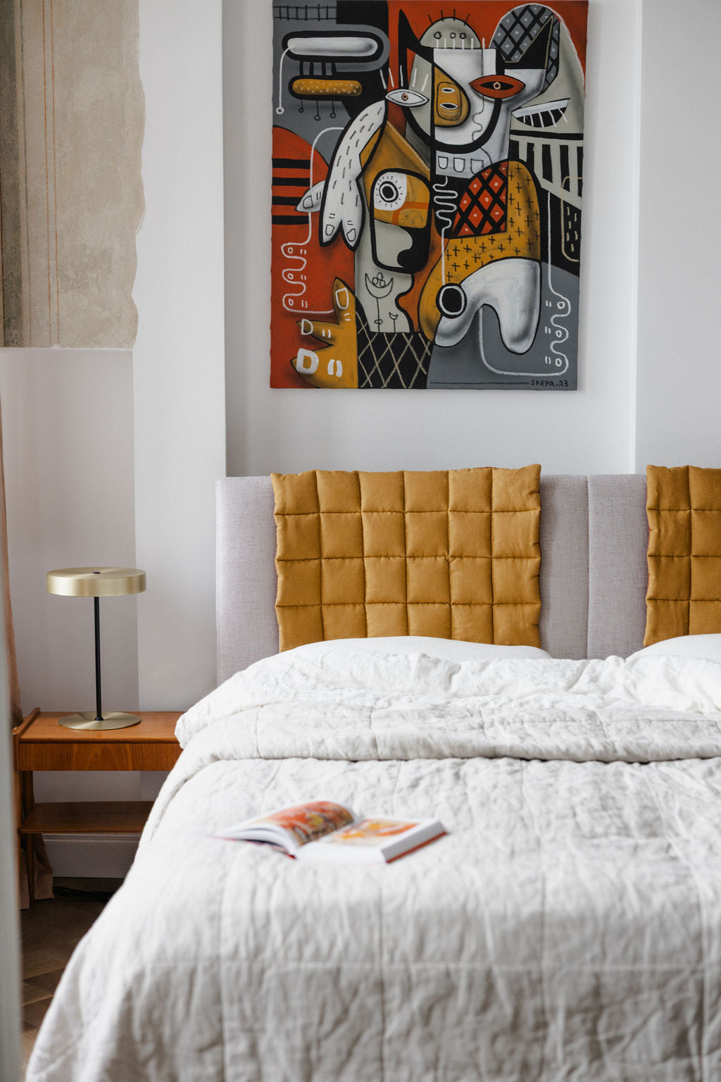 Amber Linen Headboard Cover