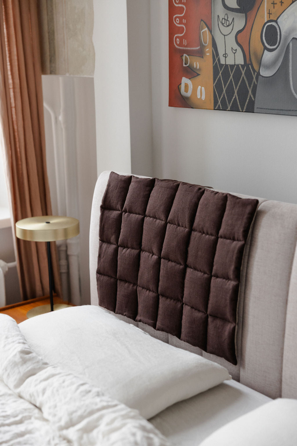 Chocolate Linen Headboard Cover
