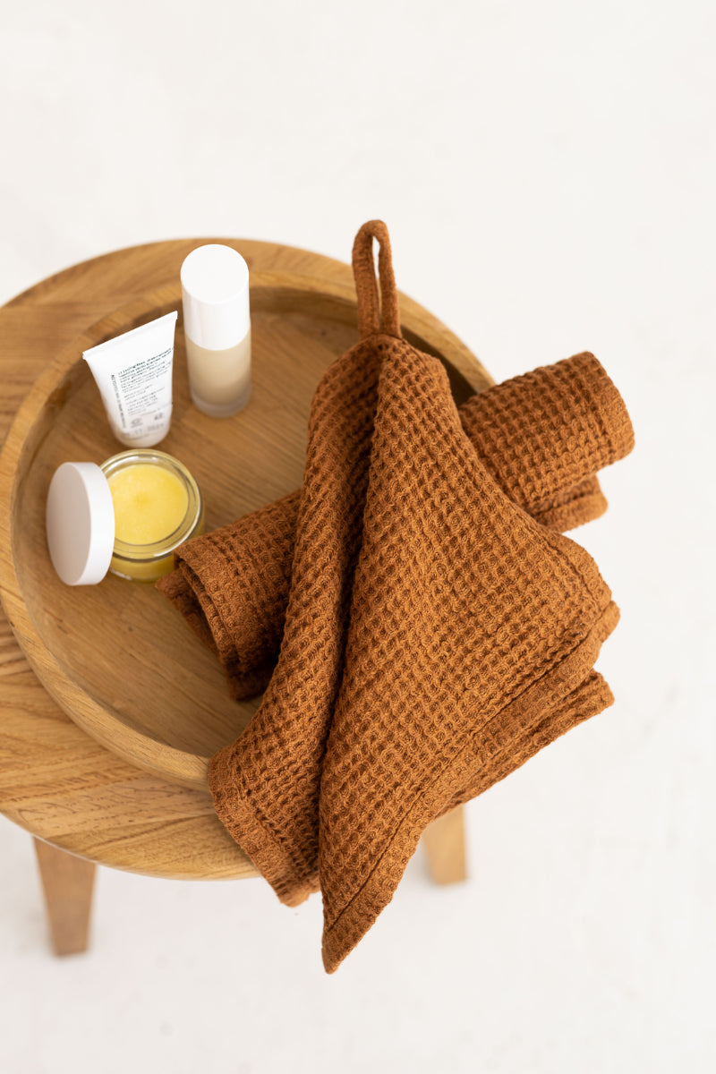 Cinnamon Set Of 2 Linen Face Towels