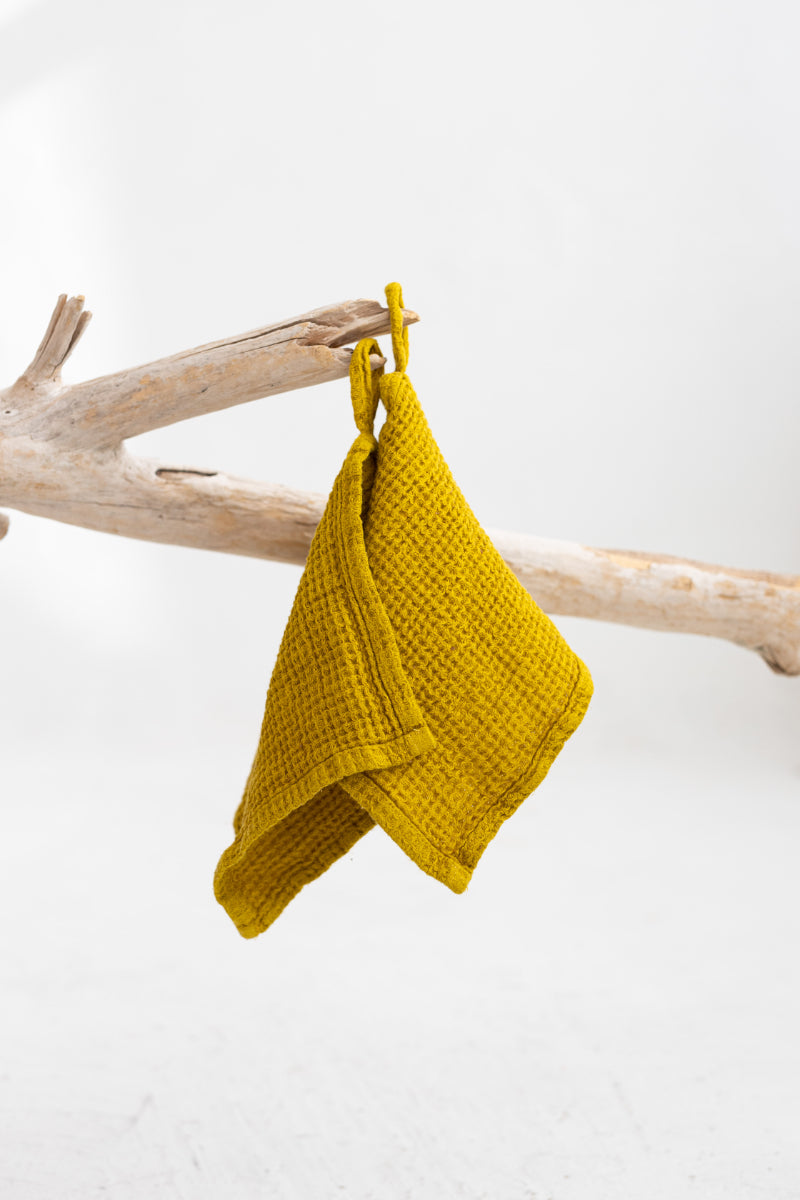 waffle linen face towel