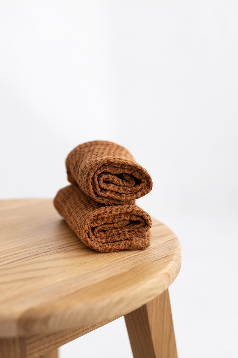 waffle linen face towel