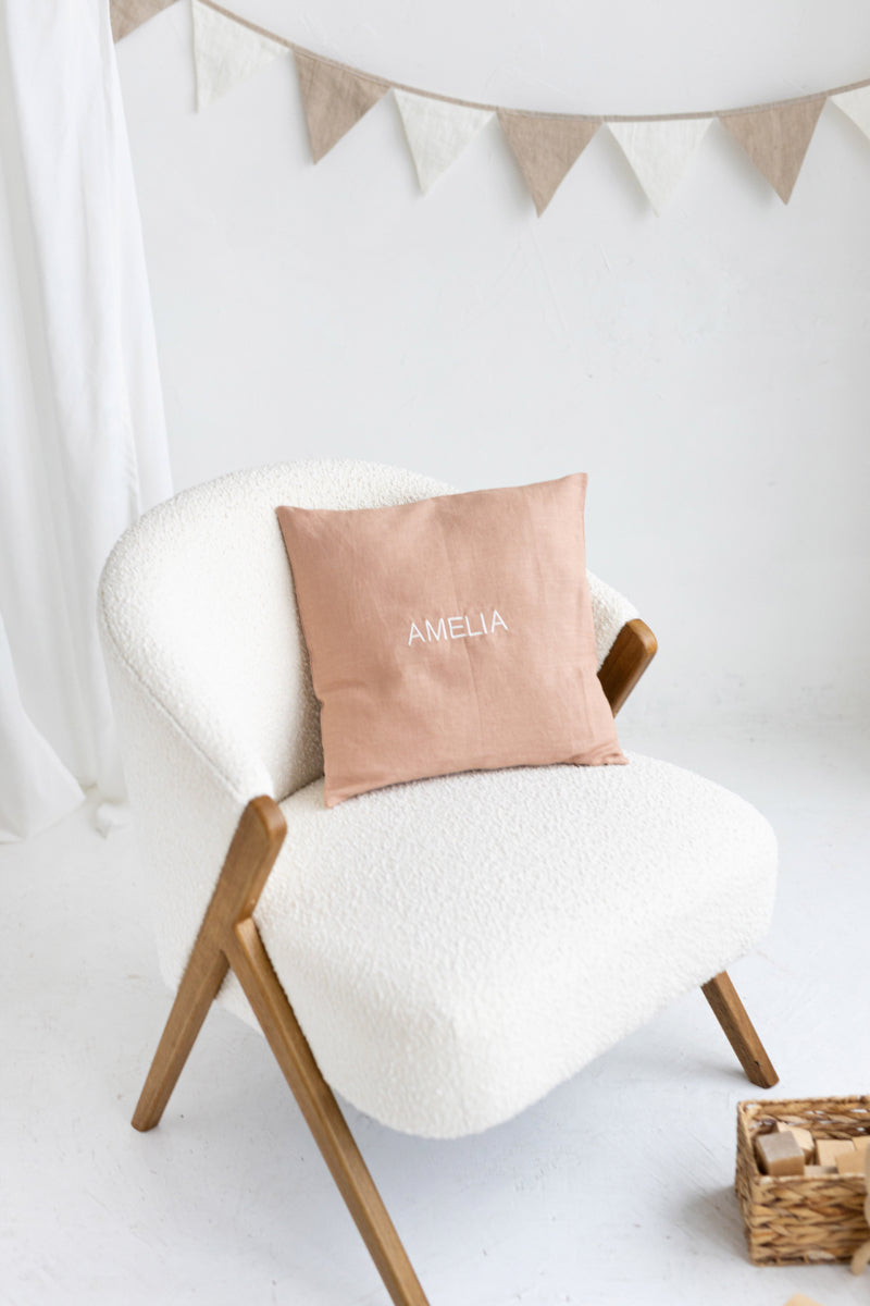 personalized linen pillow cover