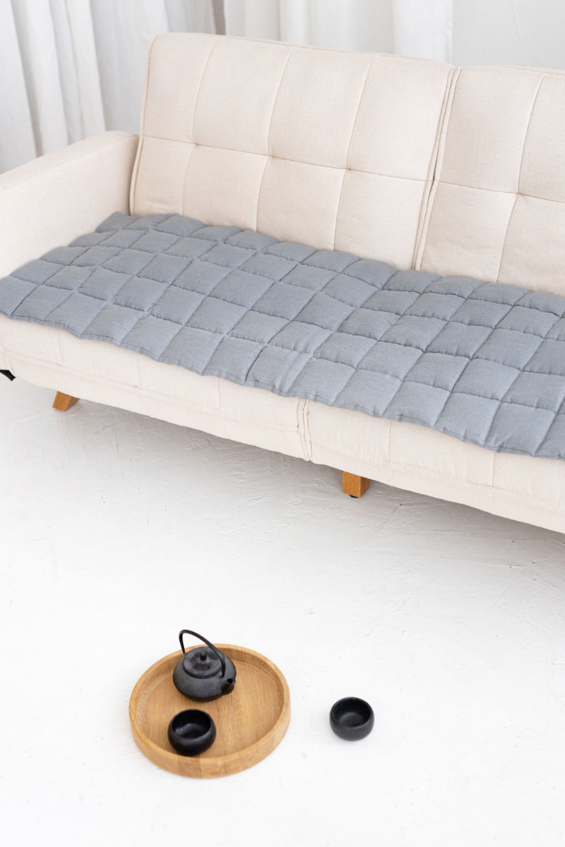 quilted linen couch cover