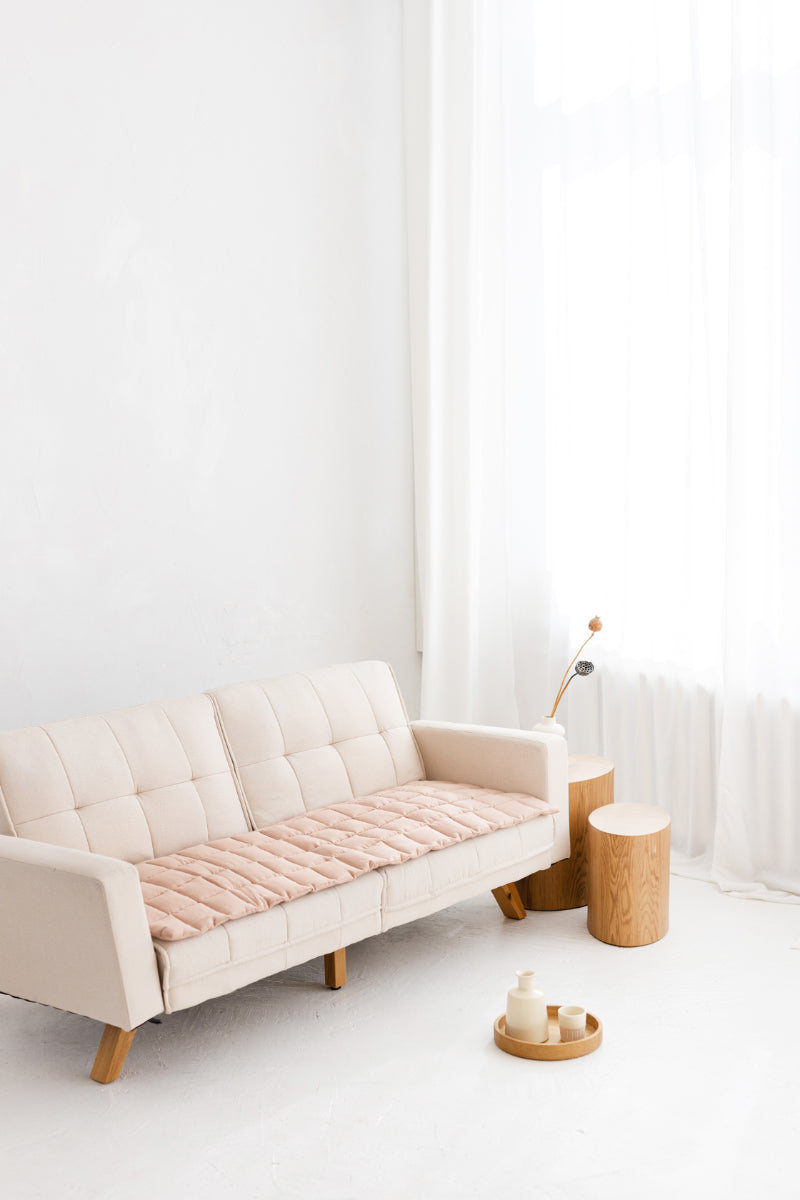 quilted linen couch cover