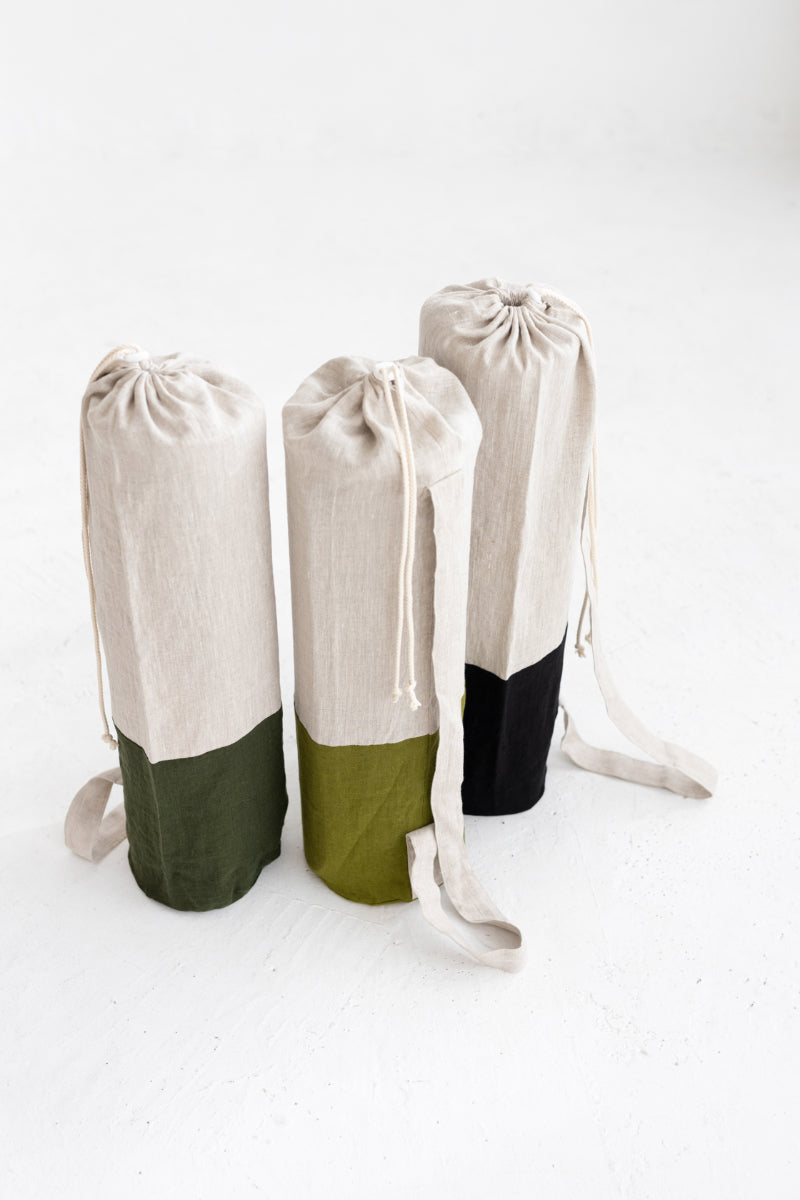 linen yoga mat bag
