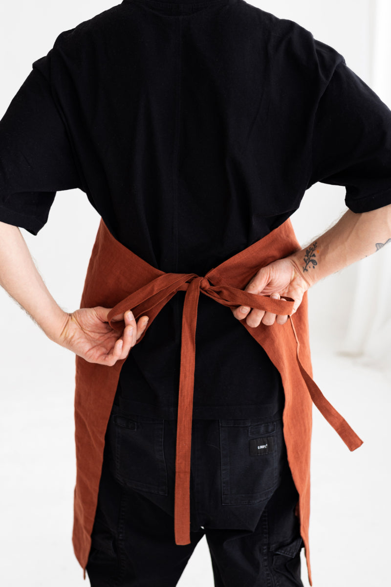 personalized linen apron