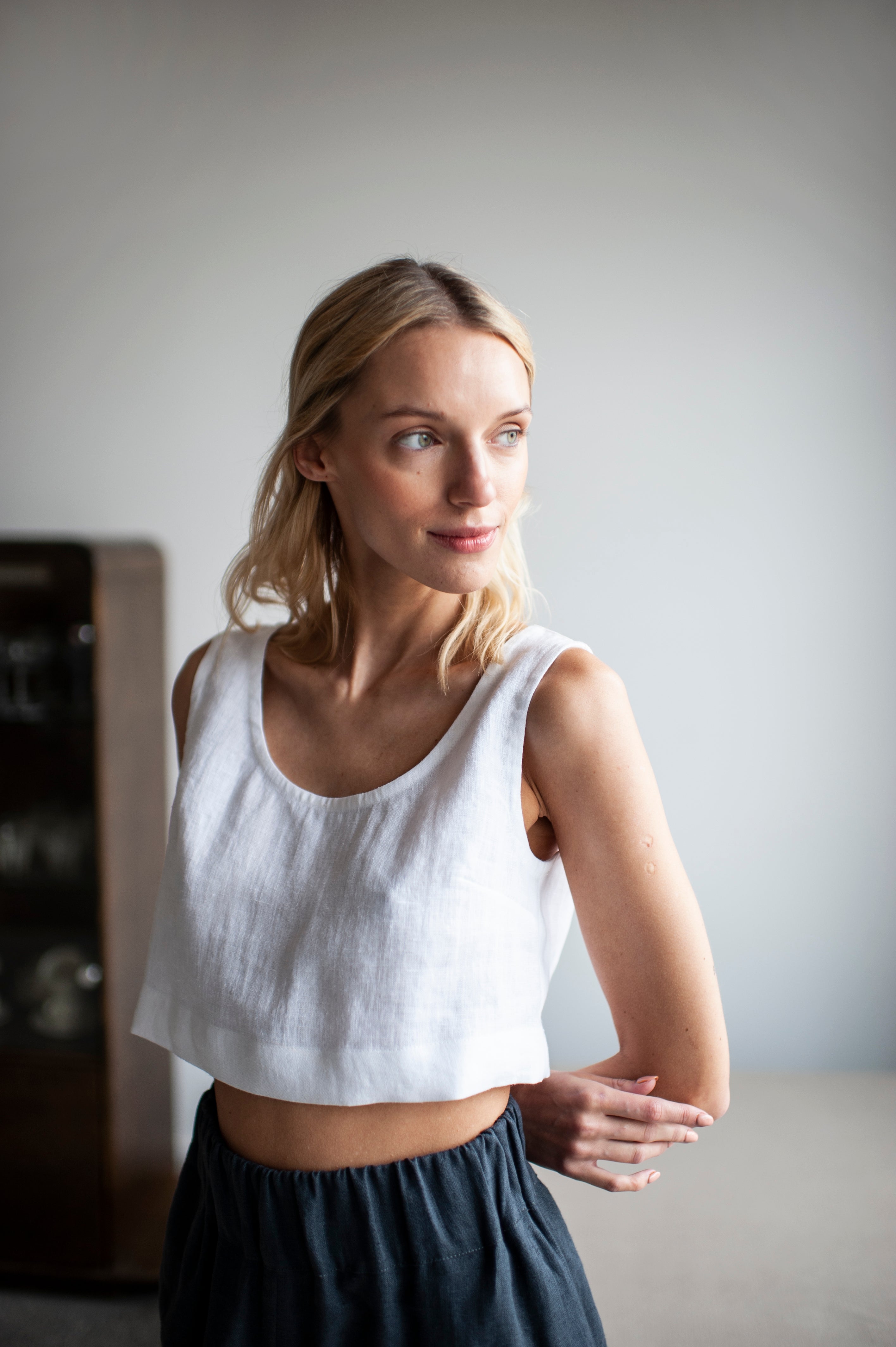 linen crop top