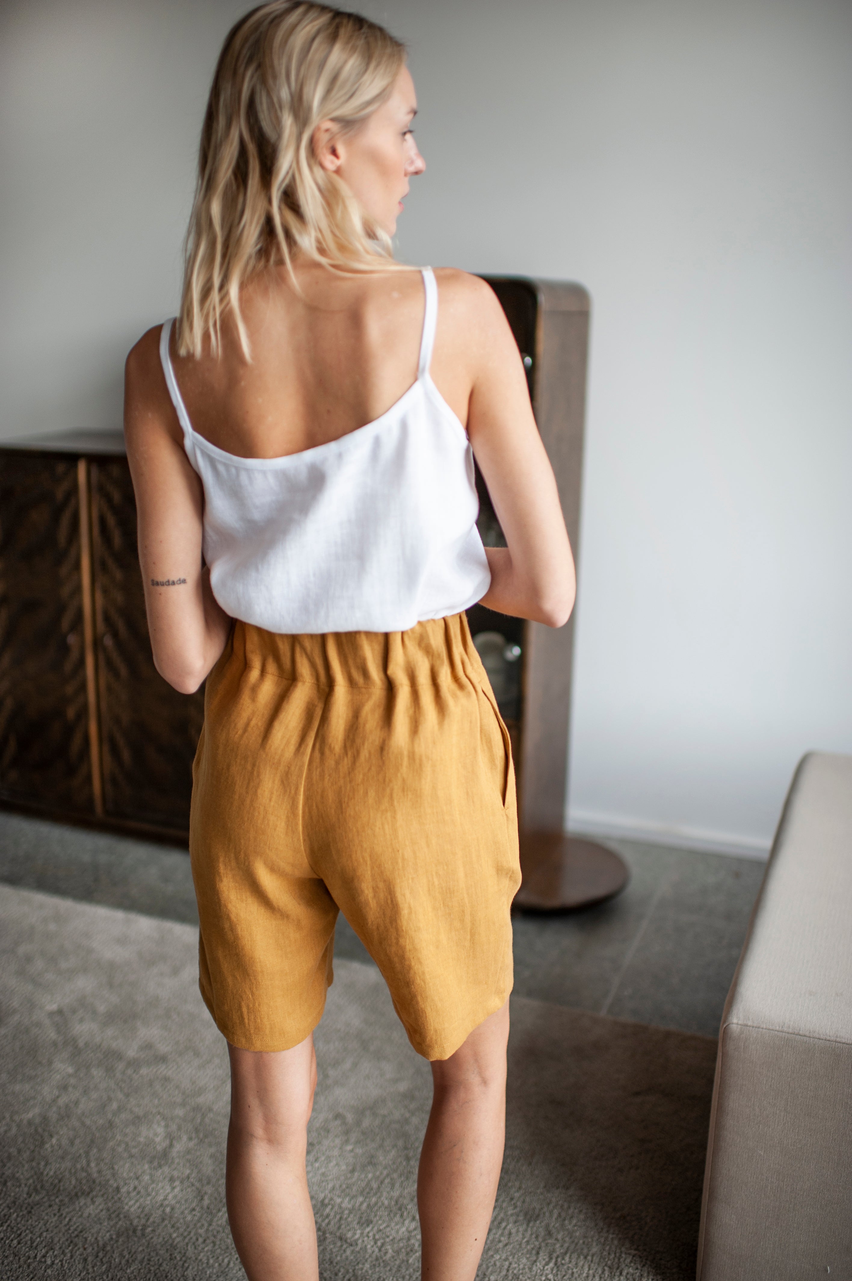 linen bermuda shorts