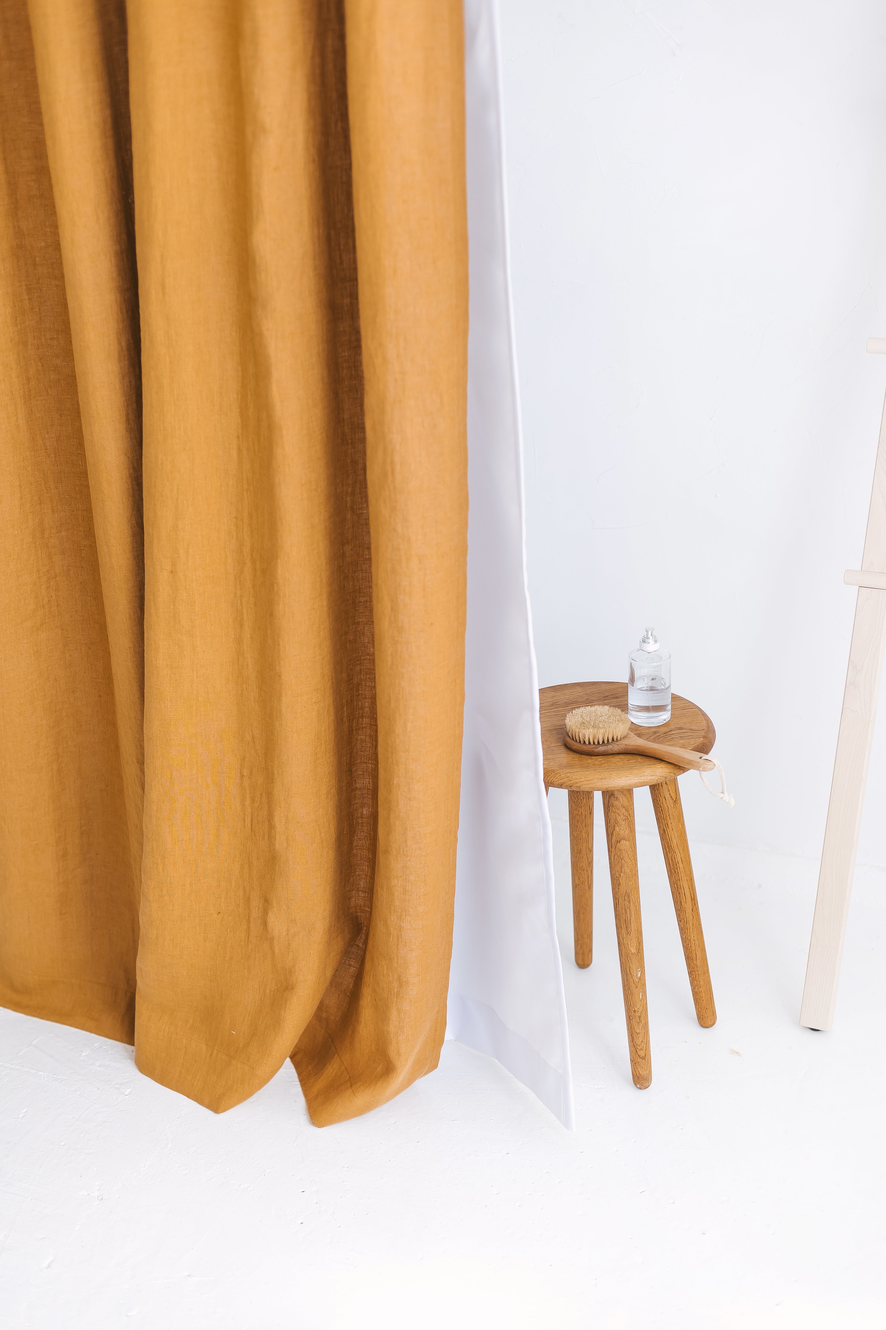 Waterproof Amber Linen Shower Curtain 140cm / 55&