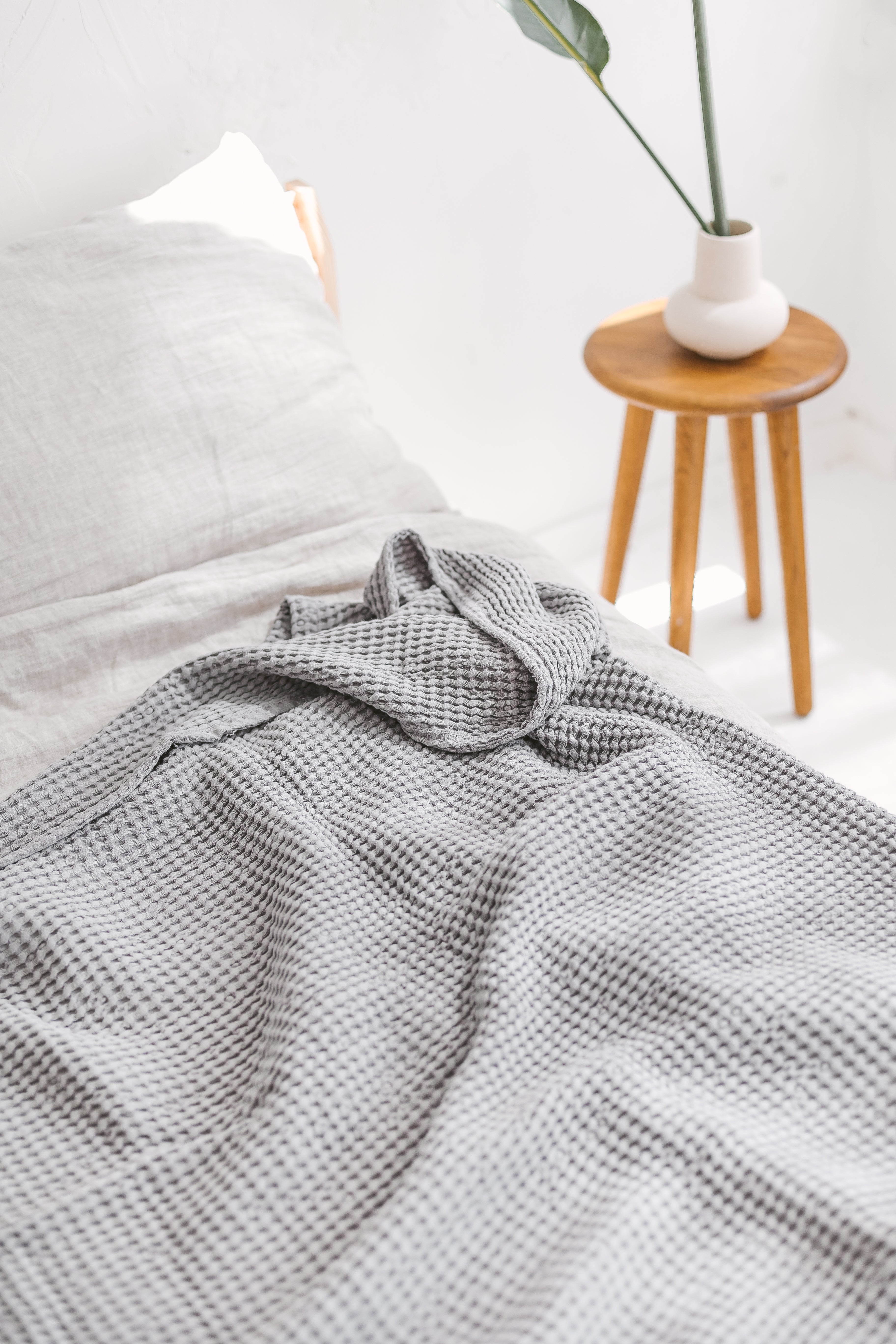 linen waffle bedspread