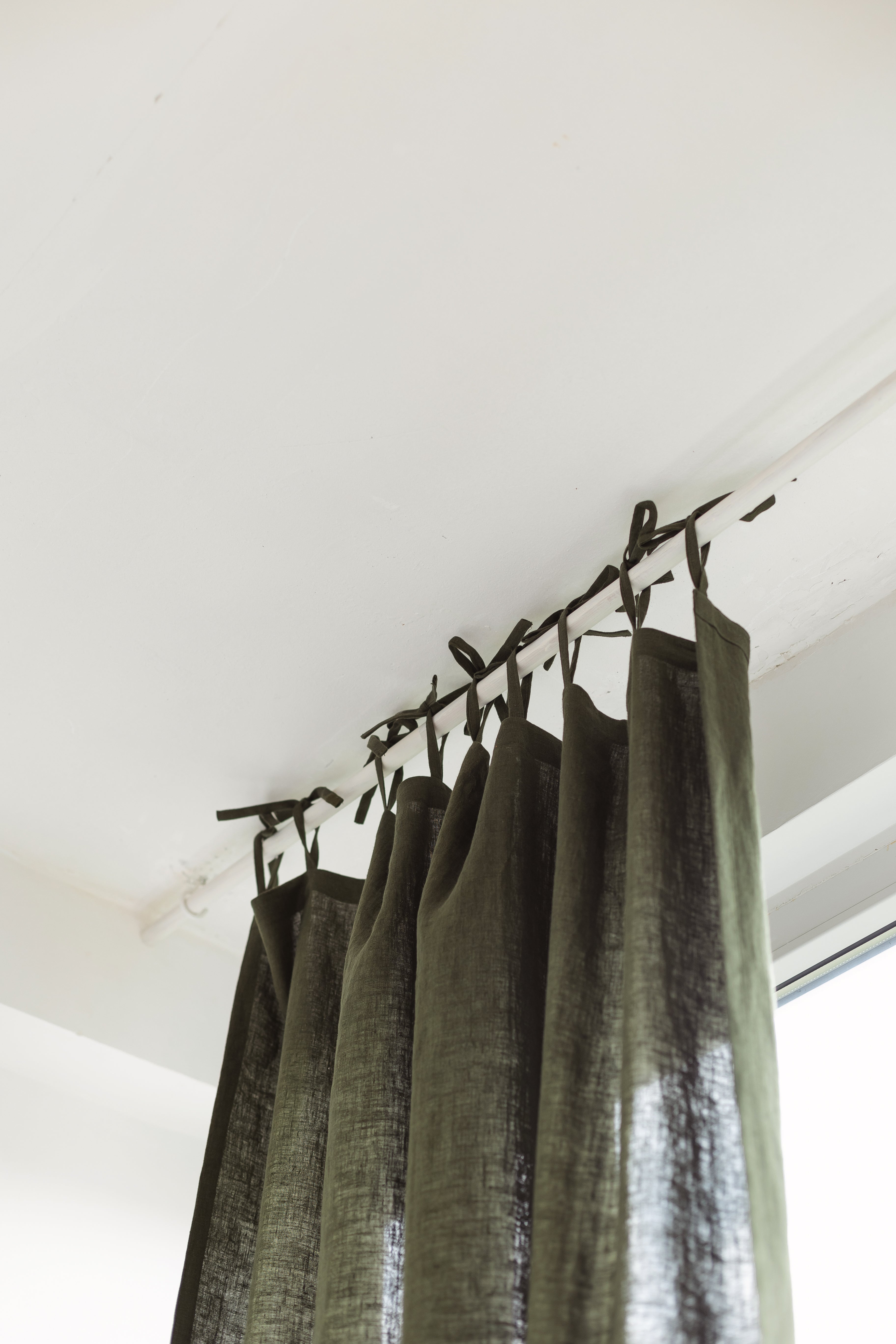 linen curtain with ties