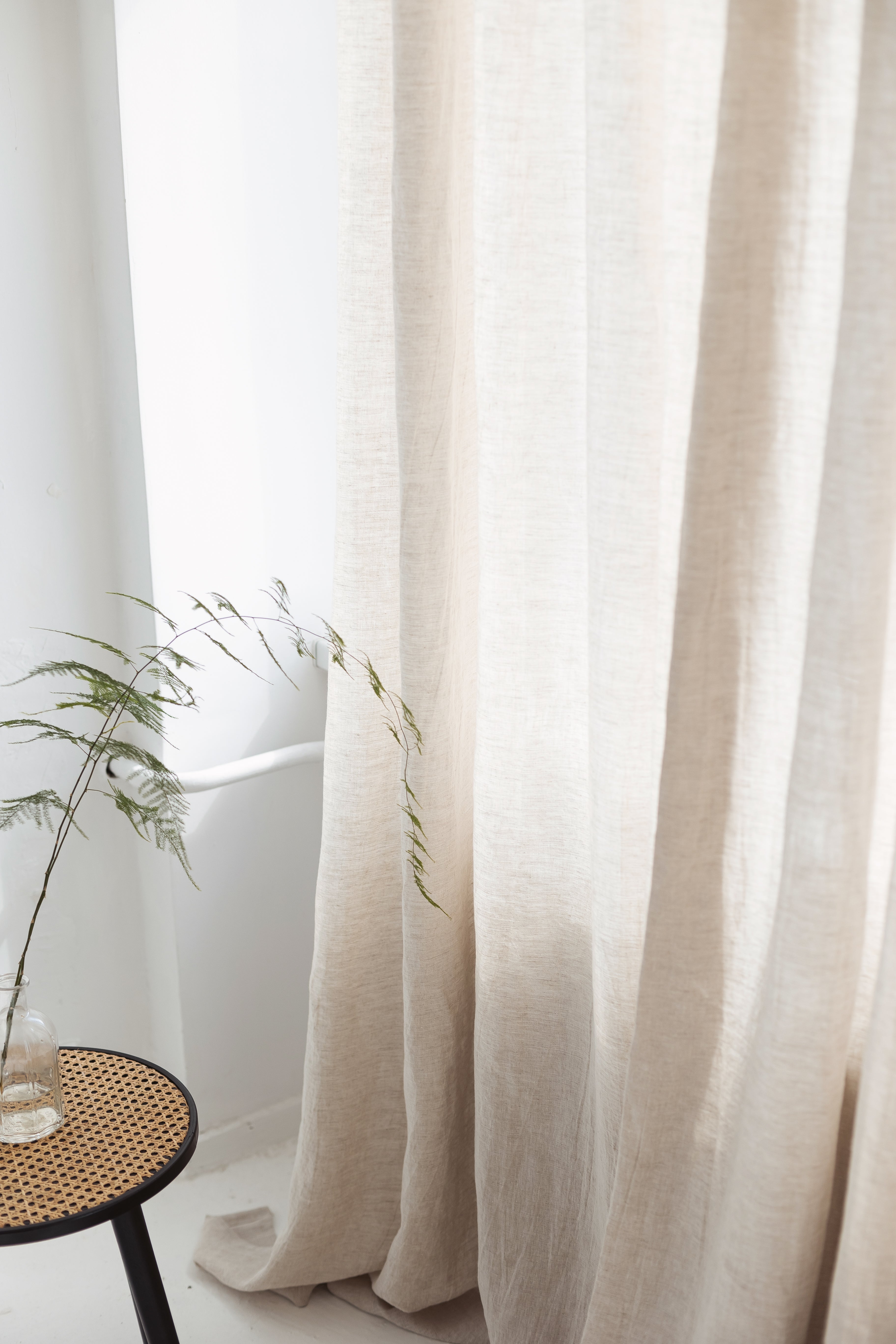 87"/ 220 cm width Natural light Linen Curtain With Grommets