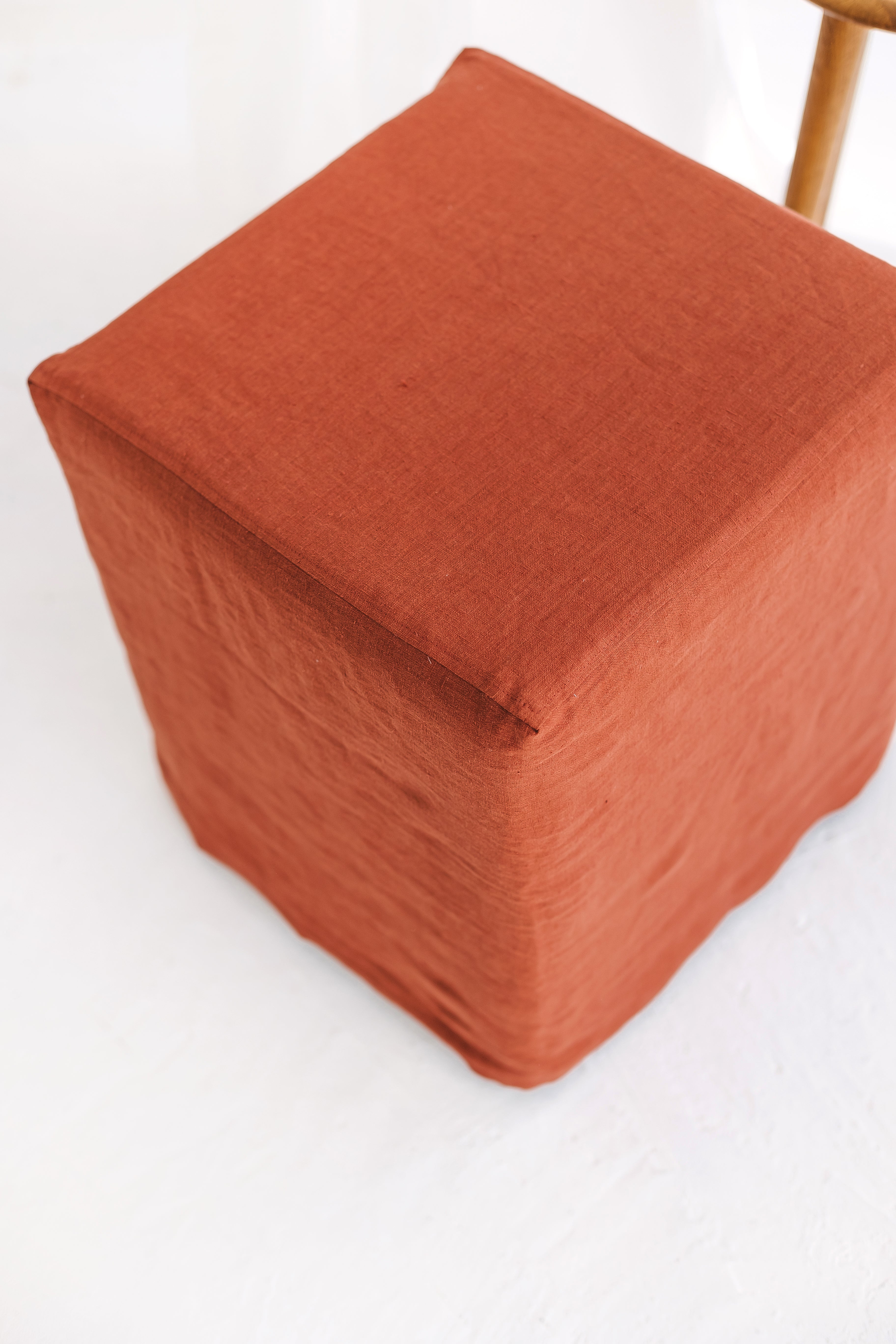 linen ottoman cover