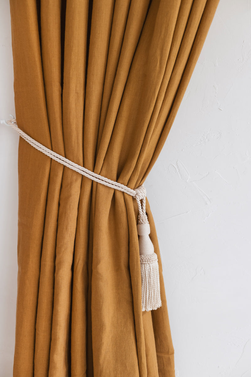 linen tassel tie back
