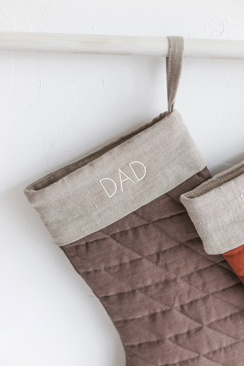 linen Christmas stocking