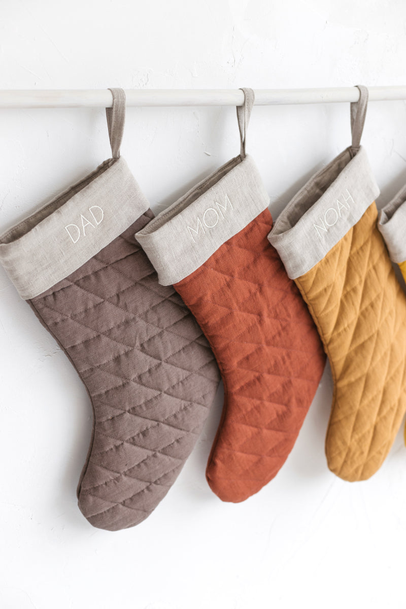 linen Christmas stocking
