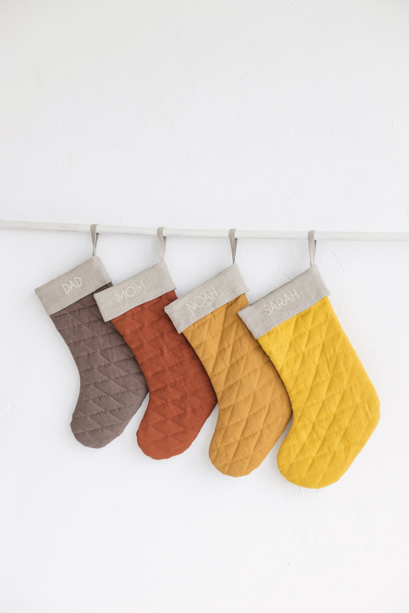 linen Christmas stocking