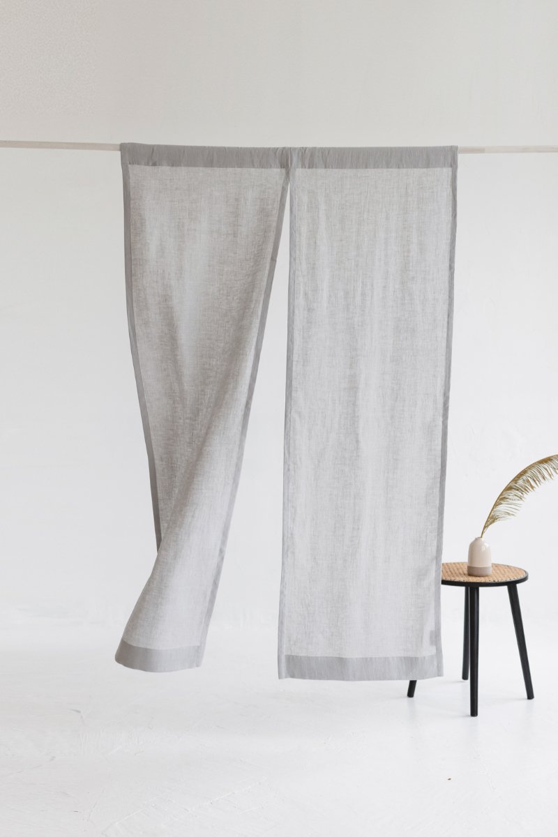 Cloud grey Linen Japanese Noren Curtain