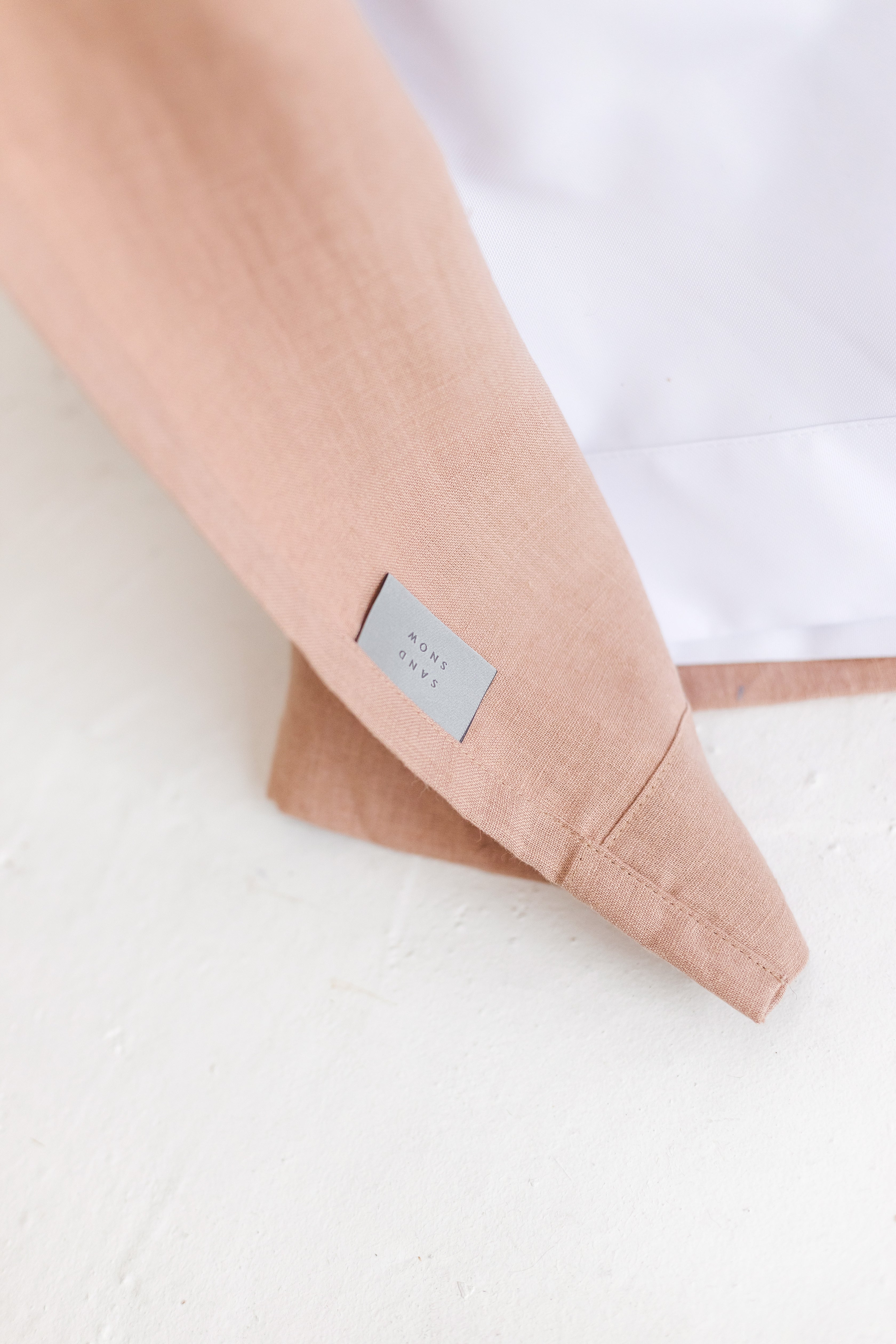 Waterproof Peach Linen Shower Curtain 140cm / 55&