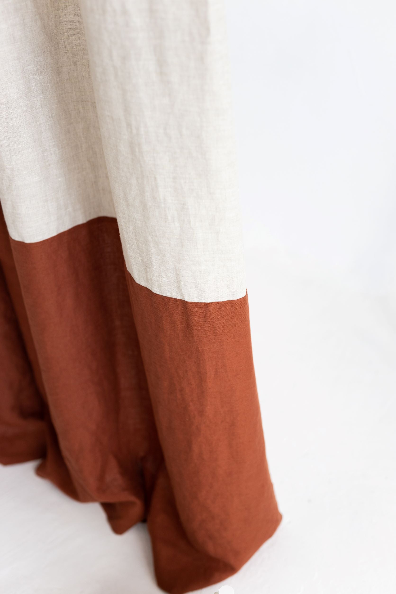 Waterproof Color Block Rusty Linen Shower Curtain 183cm / 72&