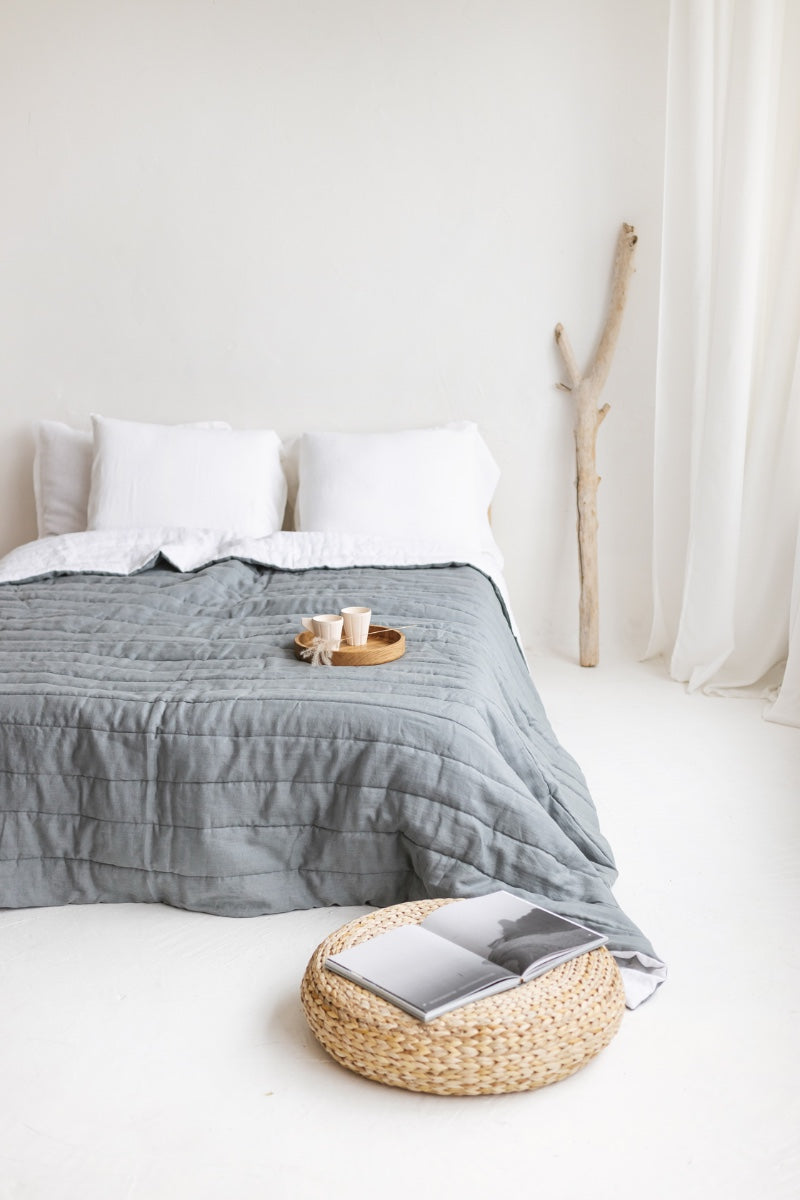 quilted linen bedspread