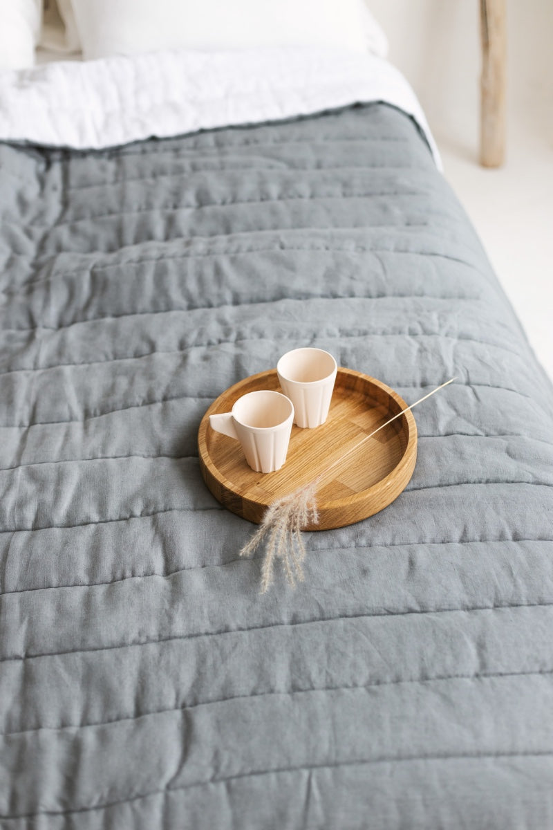 quilted linen bedspread