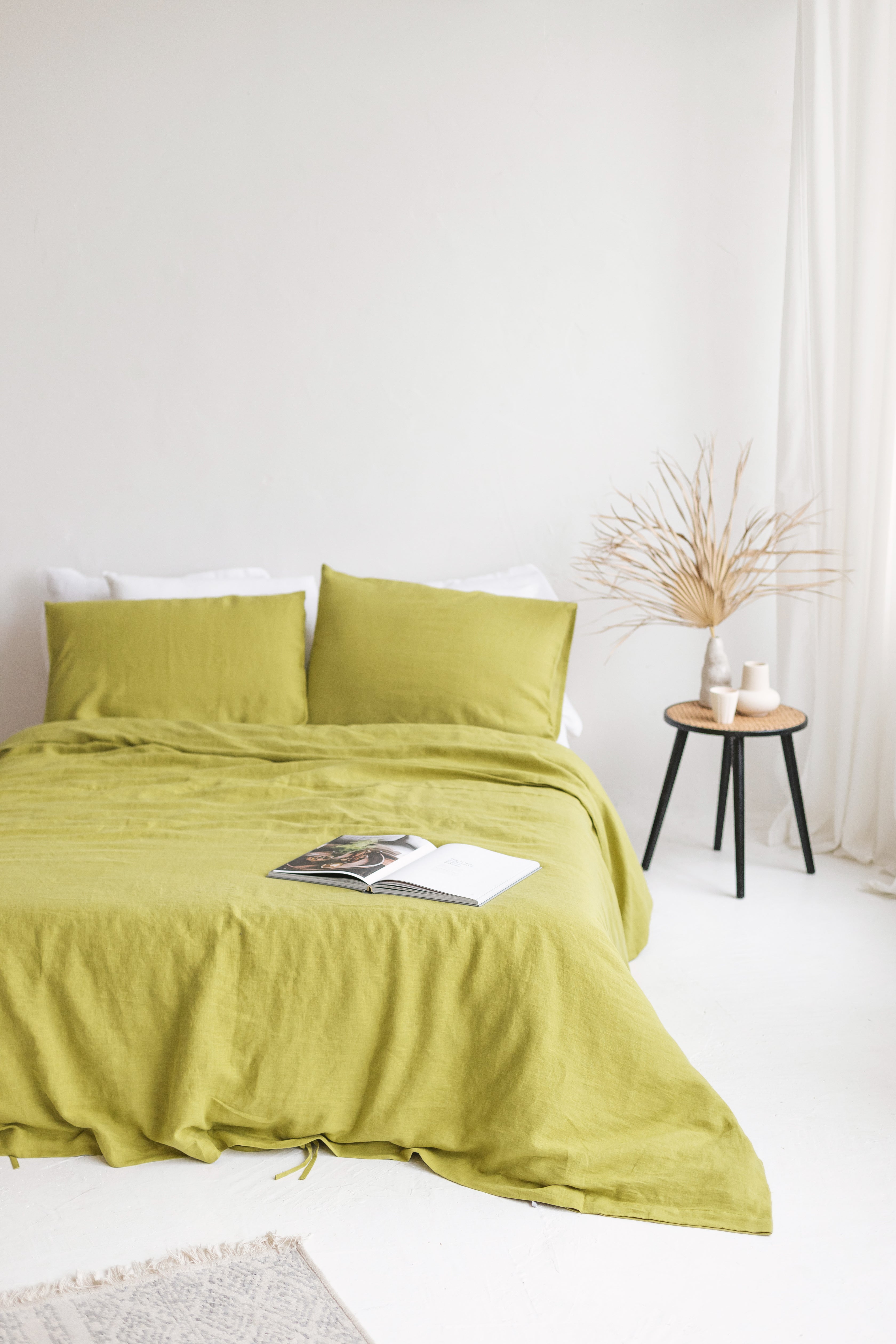 Lime Linen Duvet Cover