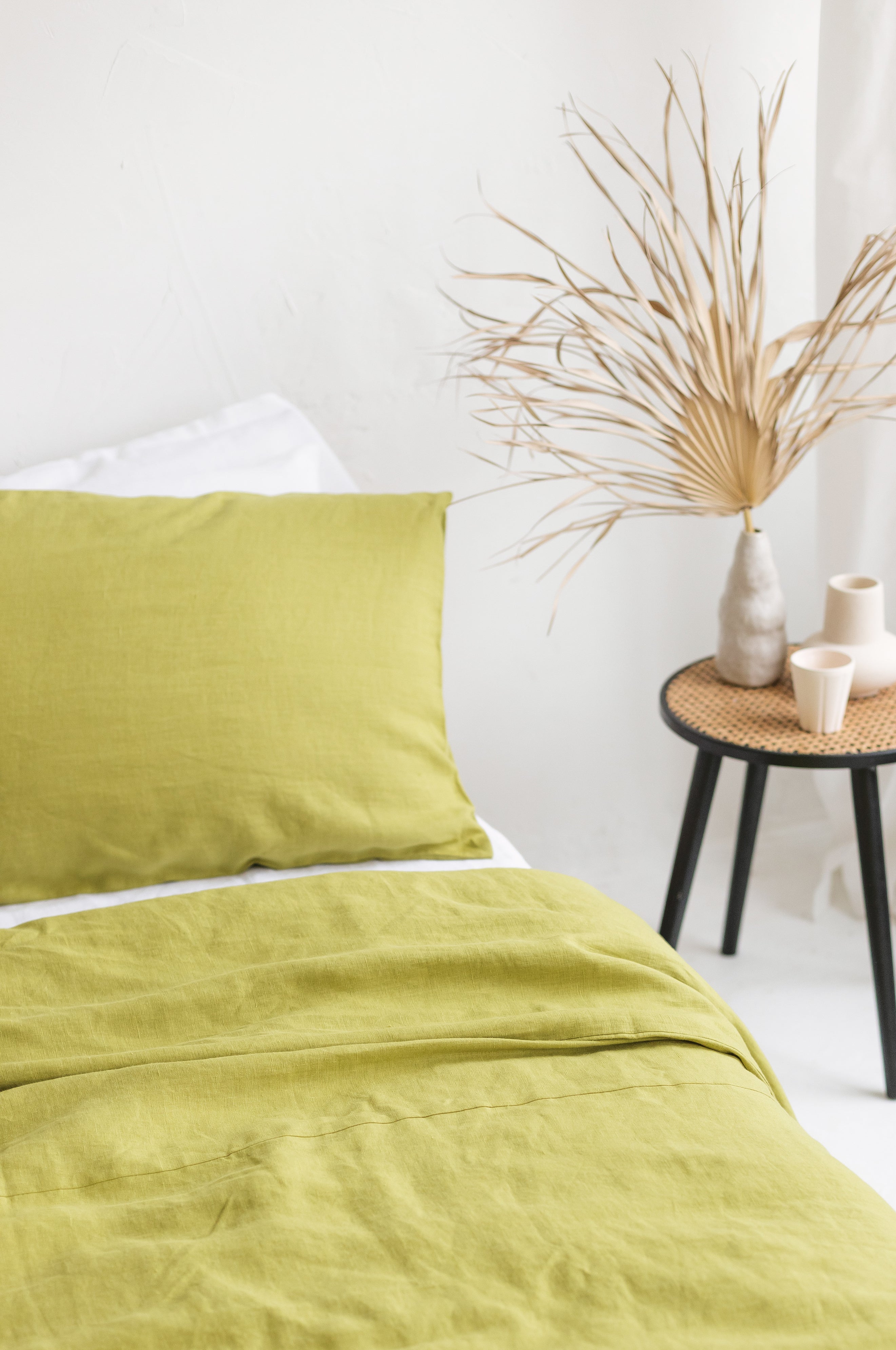 Lime Linen Duvet Cover