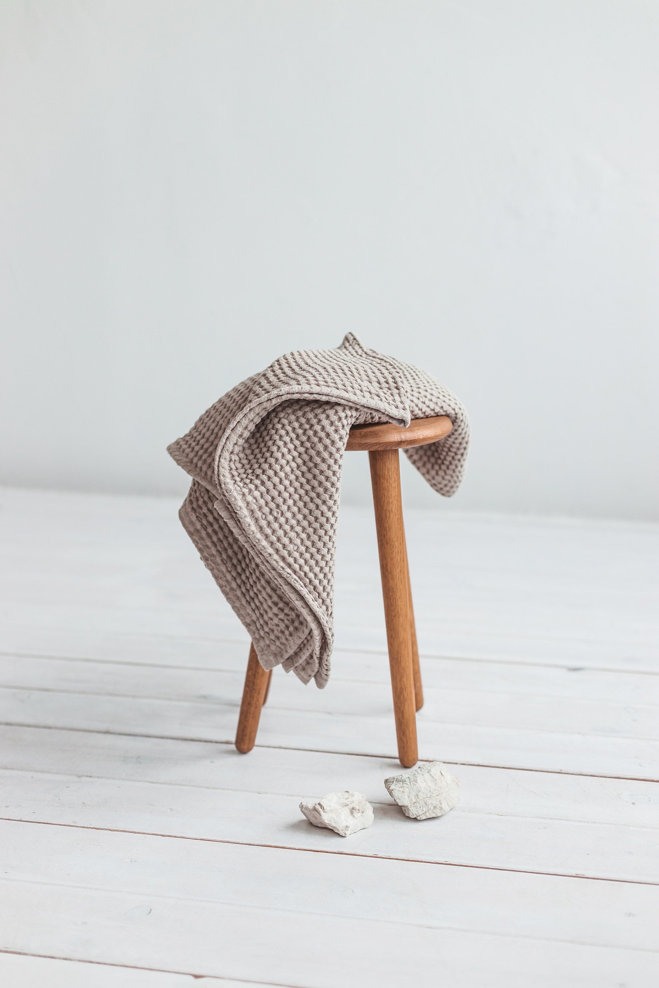 Yellow Linen Waffle Bath Towel