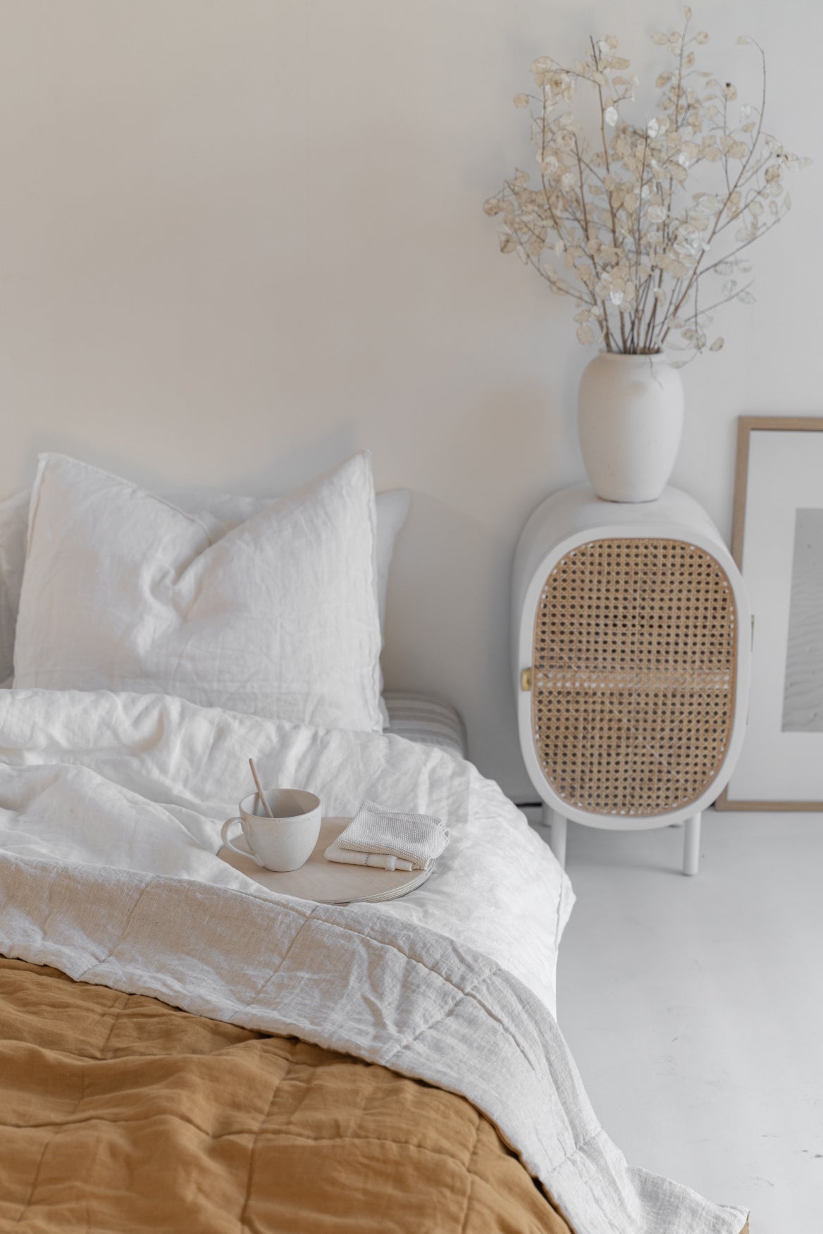 quilted linen bedspread