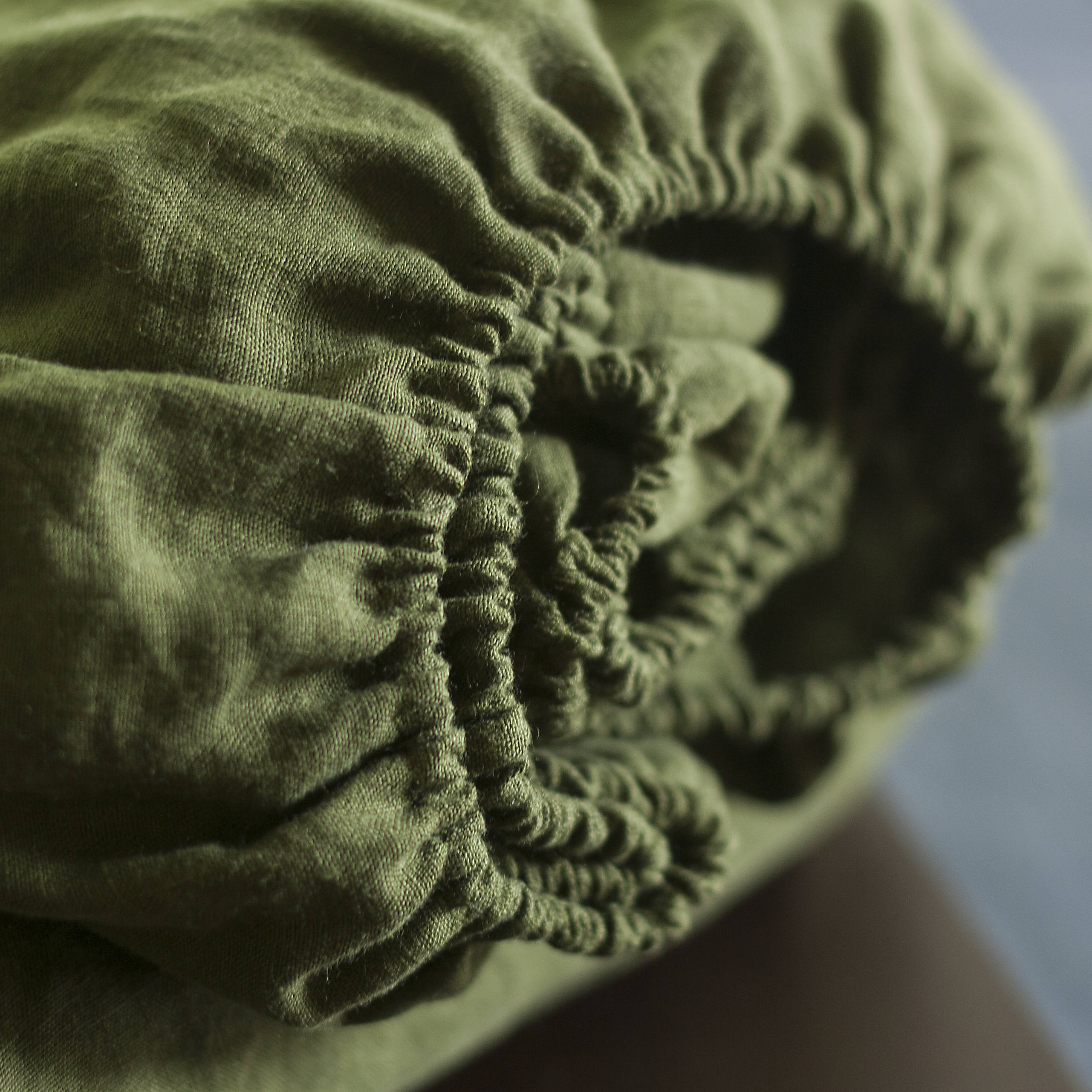 Forest Green Linen Fitted Sheet