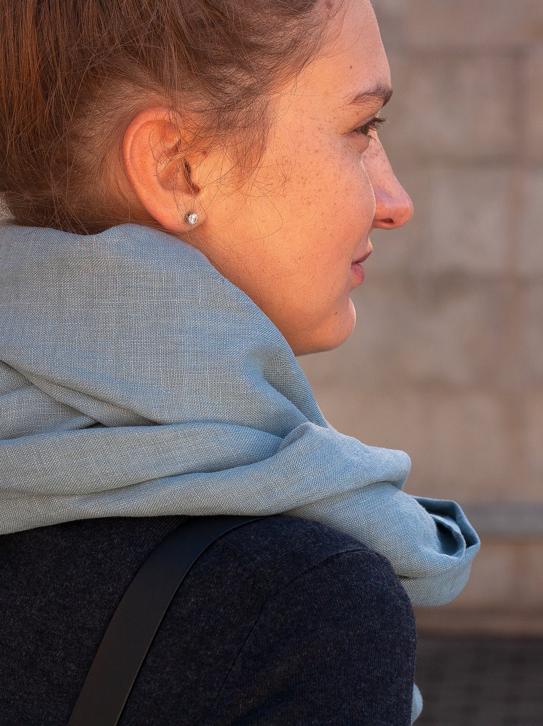 Dusty Aqua Linen Scarf