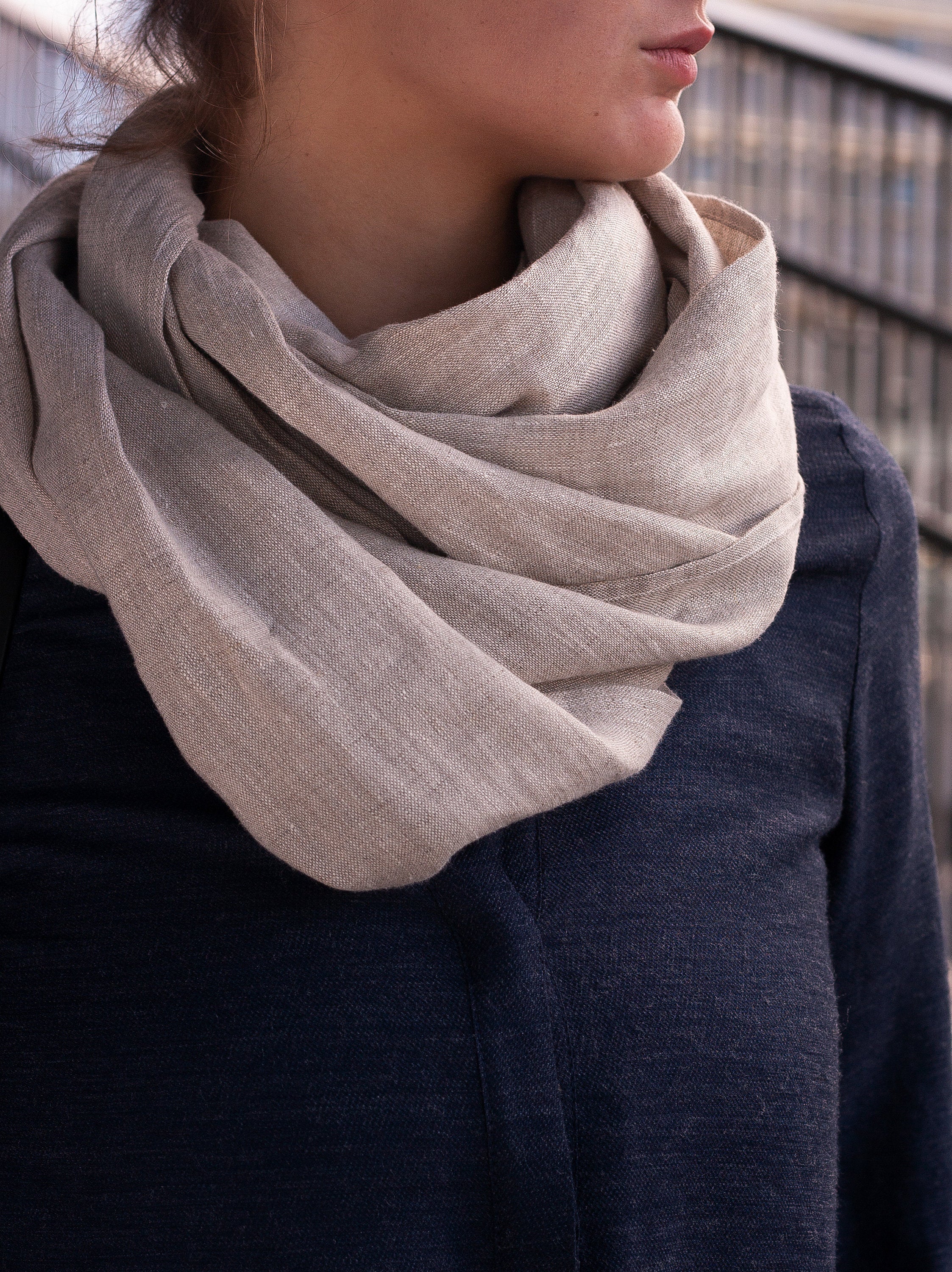Natural Light Linen Scarf