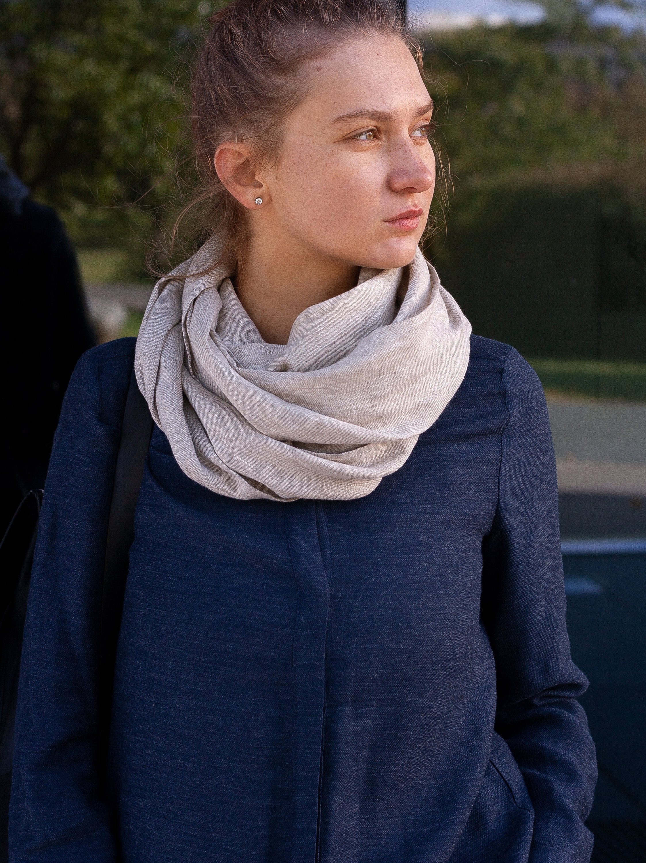 Natural Light Linen Scarf